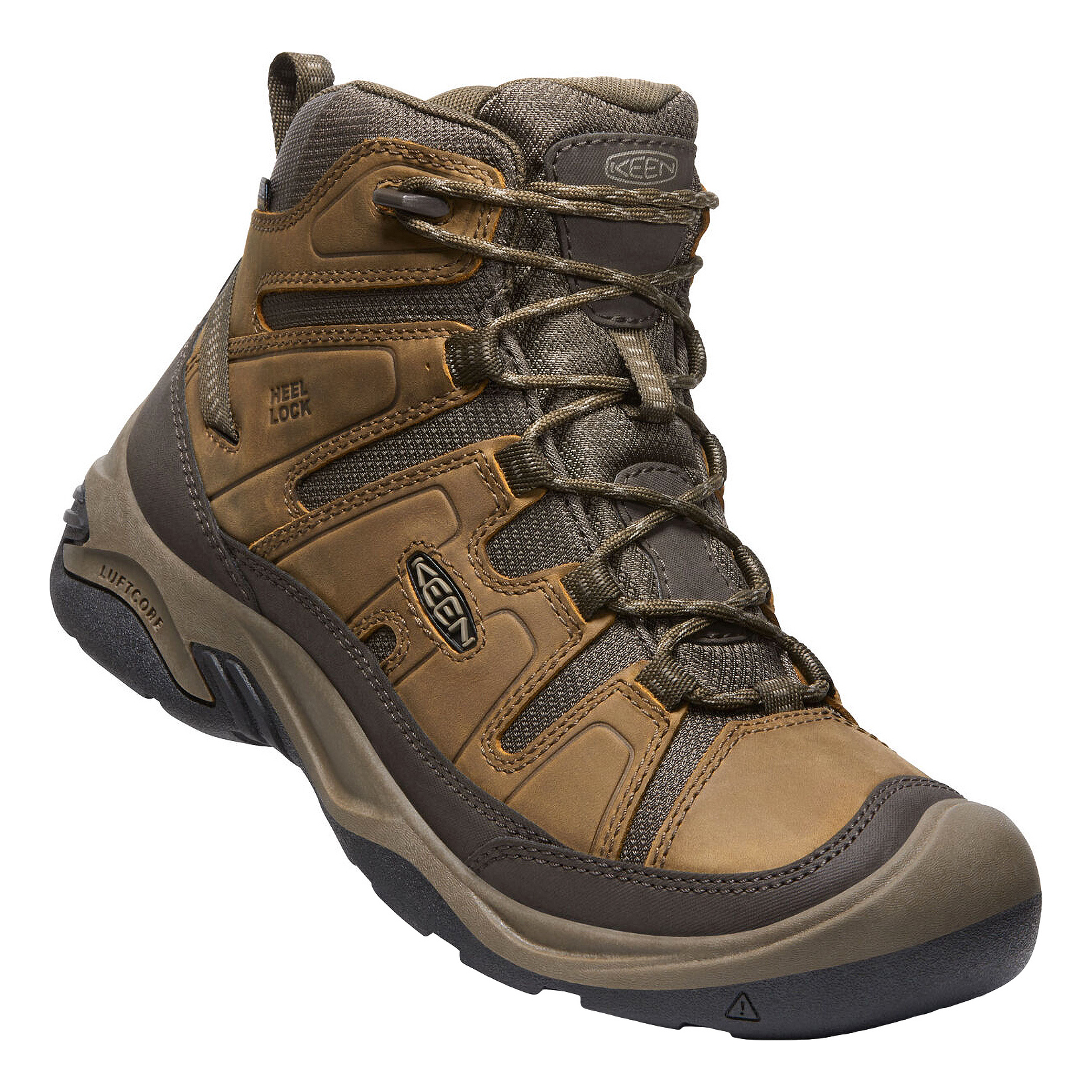 KEEN Circadia Mid WP Waterproof Hiking Boots for Men - Bison/Brindle