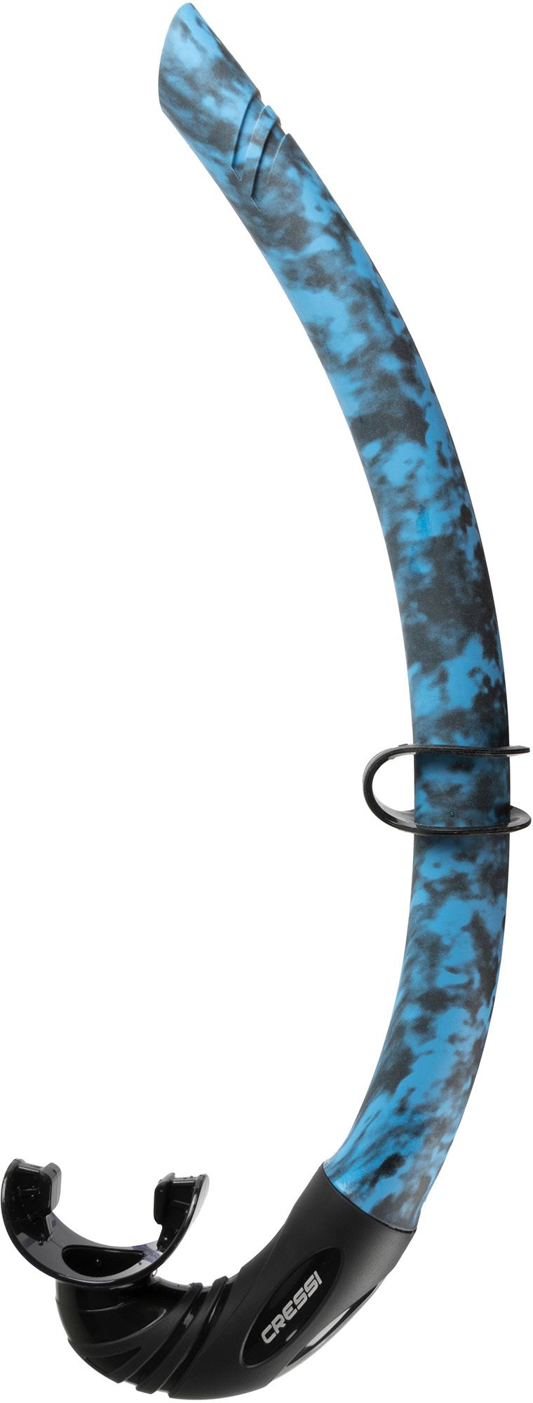 Cressi Corsica Flexible Rubber Snorkel - Blue Hunter