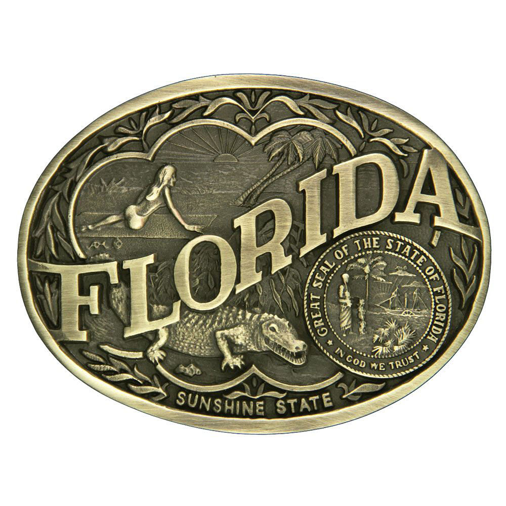 Image of Montana Silversmiths Florida State Heritage Attitude Buckle