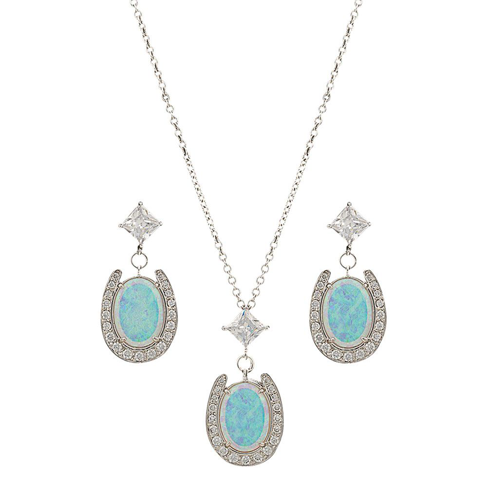 Montana Silversmiths River Lights Pond of Luck in the Evening Sky Necklace and Earrings Jewelry Set