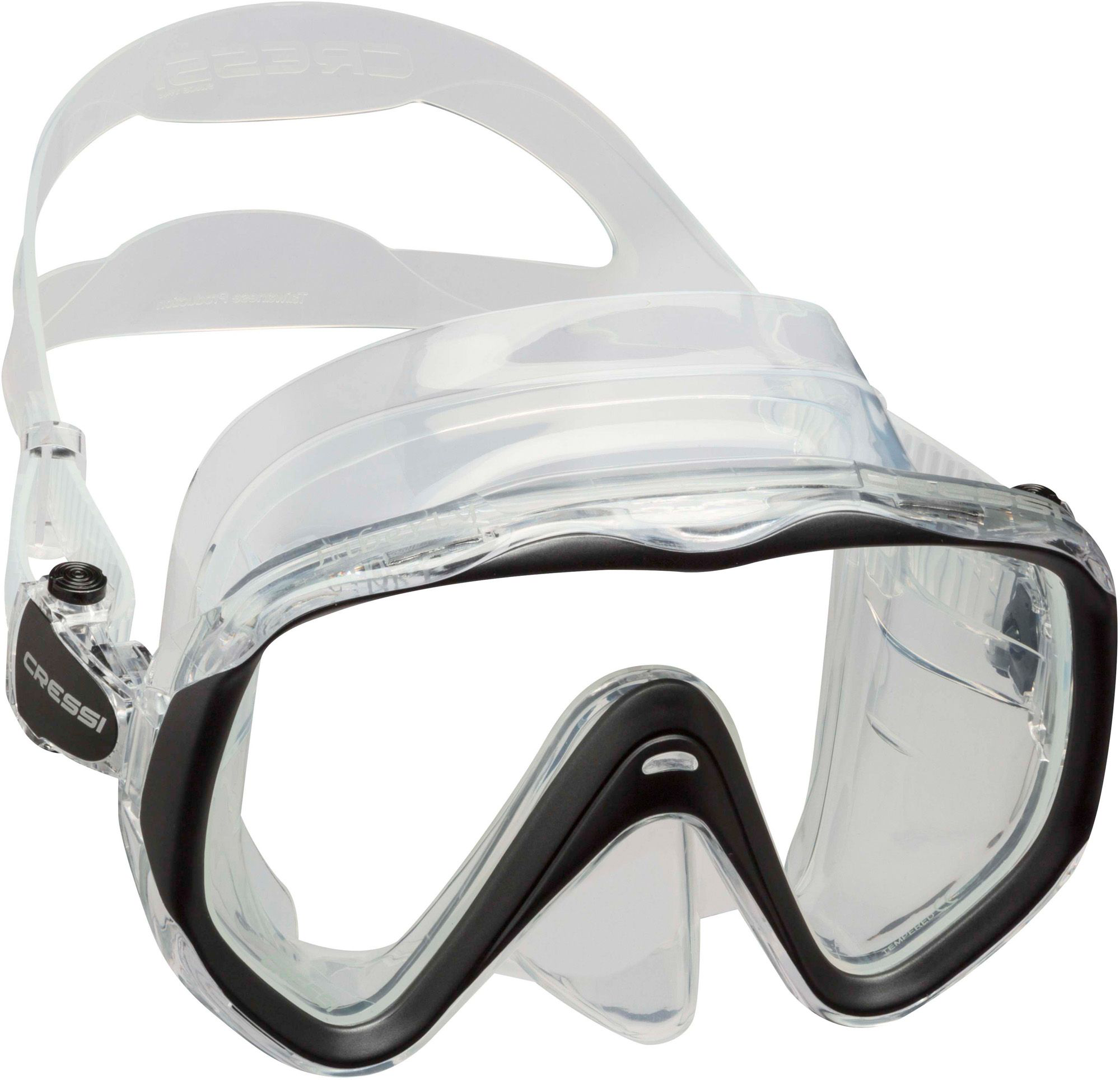 Image of Cressi Liberty Perfect View Silicone Scuba Diving and Snorkeling Mask - Clear/Black
