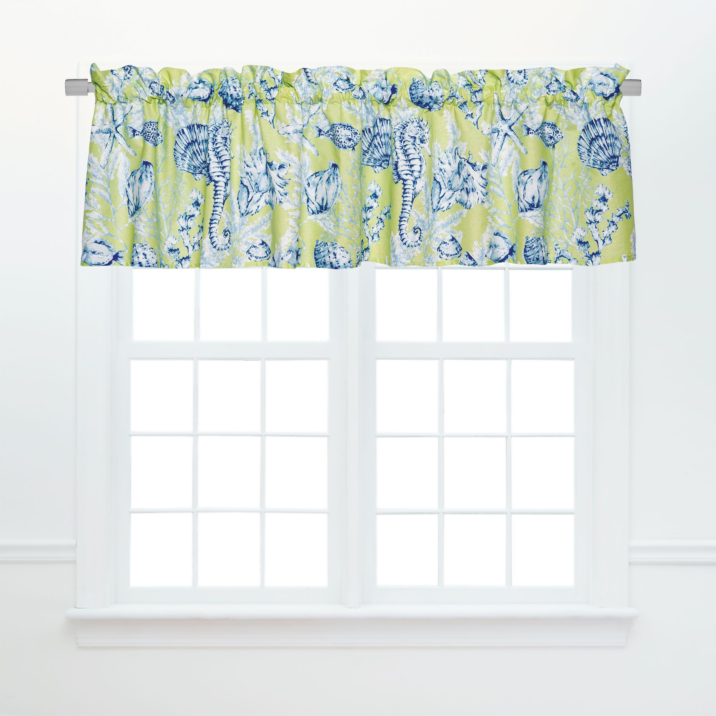 Image of C&ampF Home Fenwick Isle Green Ruffled Valance