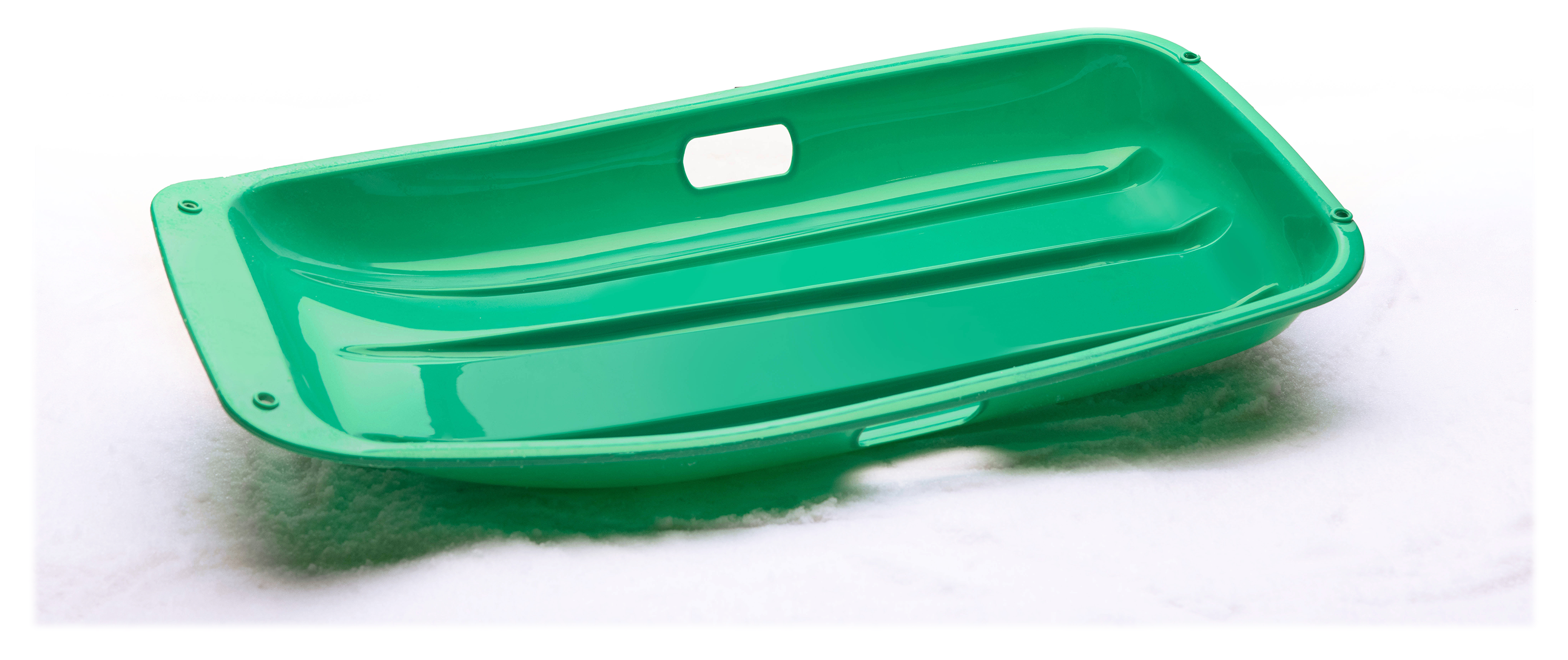 Frost Rush Plastic Toboggan Snow Sled with Pull Rope - 1 Pack - Kelly Green