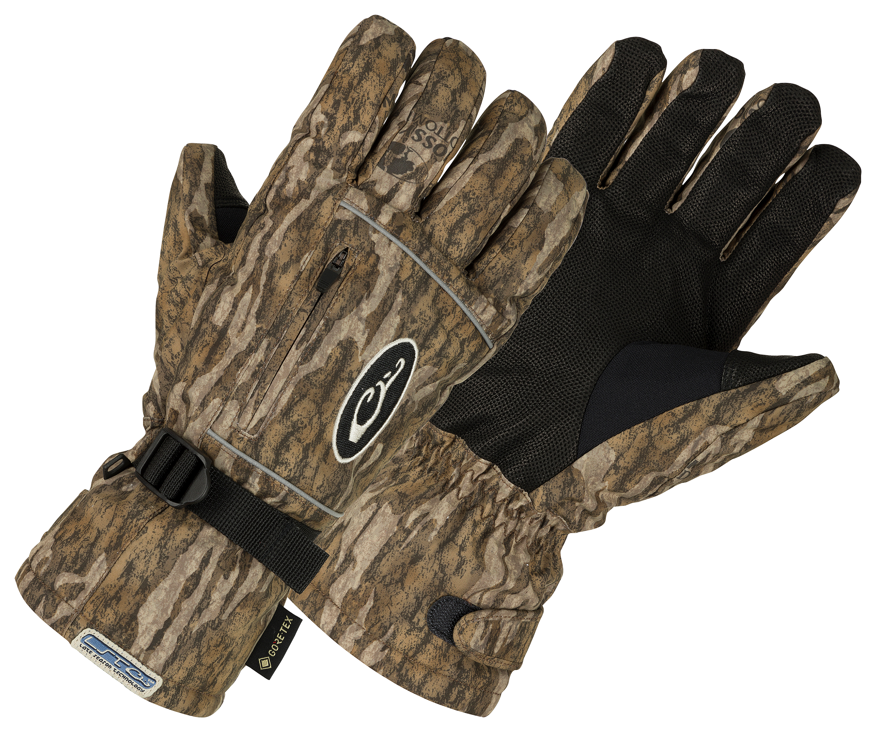 Image of Drake Waterfowl LST Refuge HS GORE-TEX Gloves for Men - Mossy Oak Bottomland - M