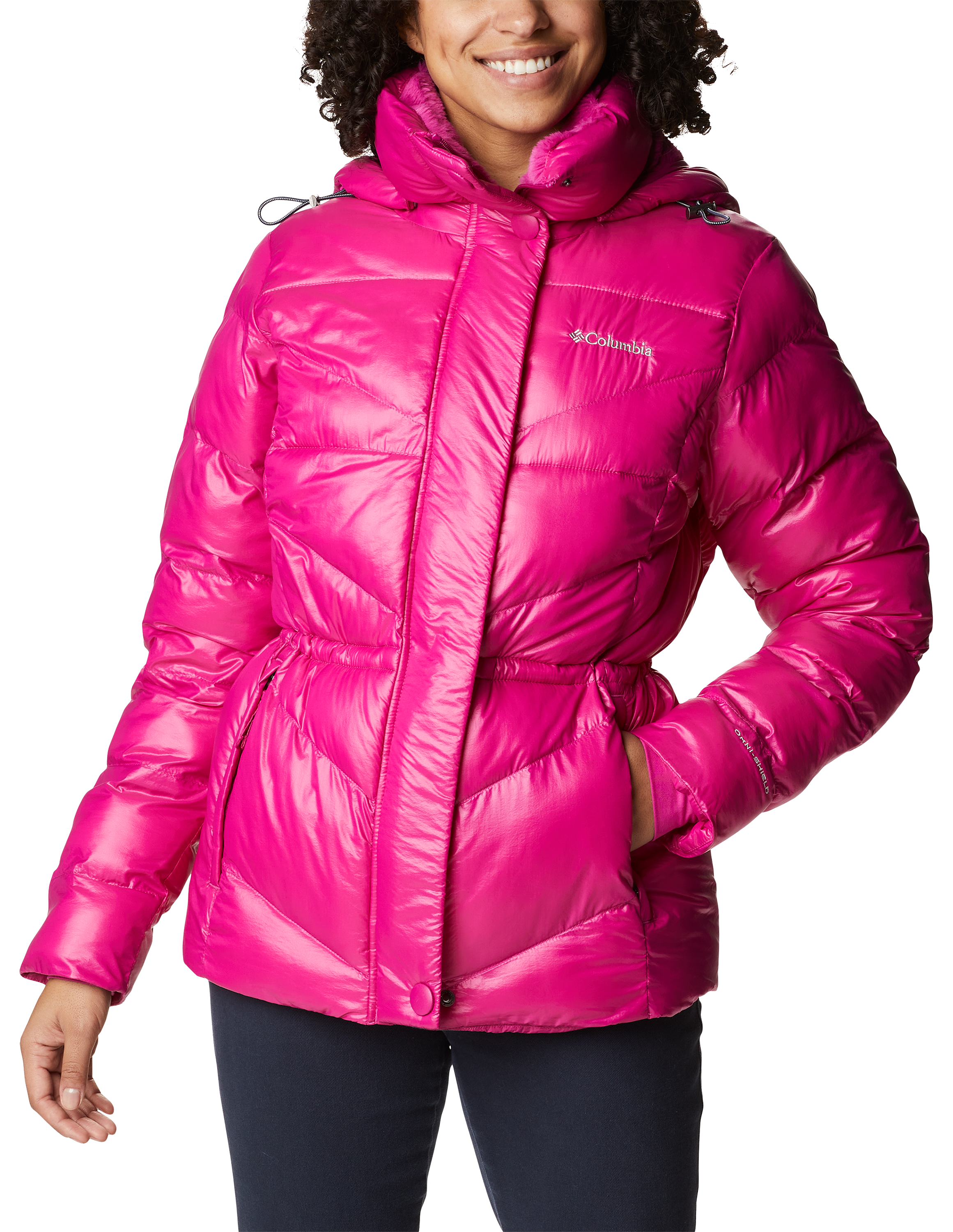 Columbia Peak to Park II Insulated Hooded Jacket for Ladies - Wild Fuchsia Gunmetal - M - Columbia