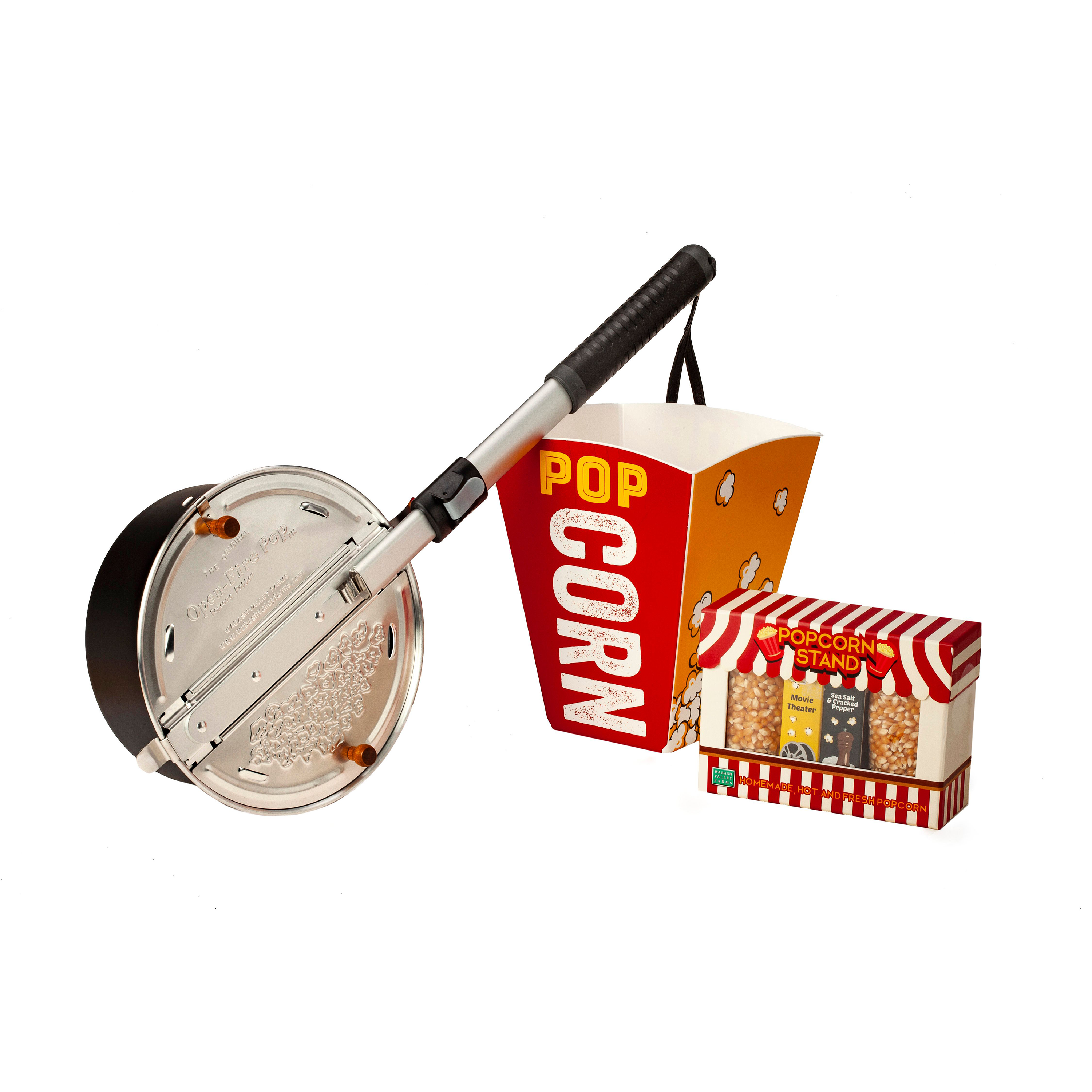 Image of Wabash Valley Farms Open Fire Outdoor Popper Popcorn Stand Gift Set