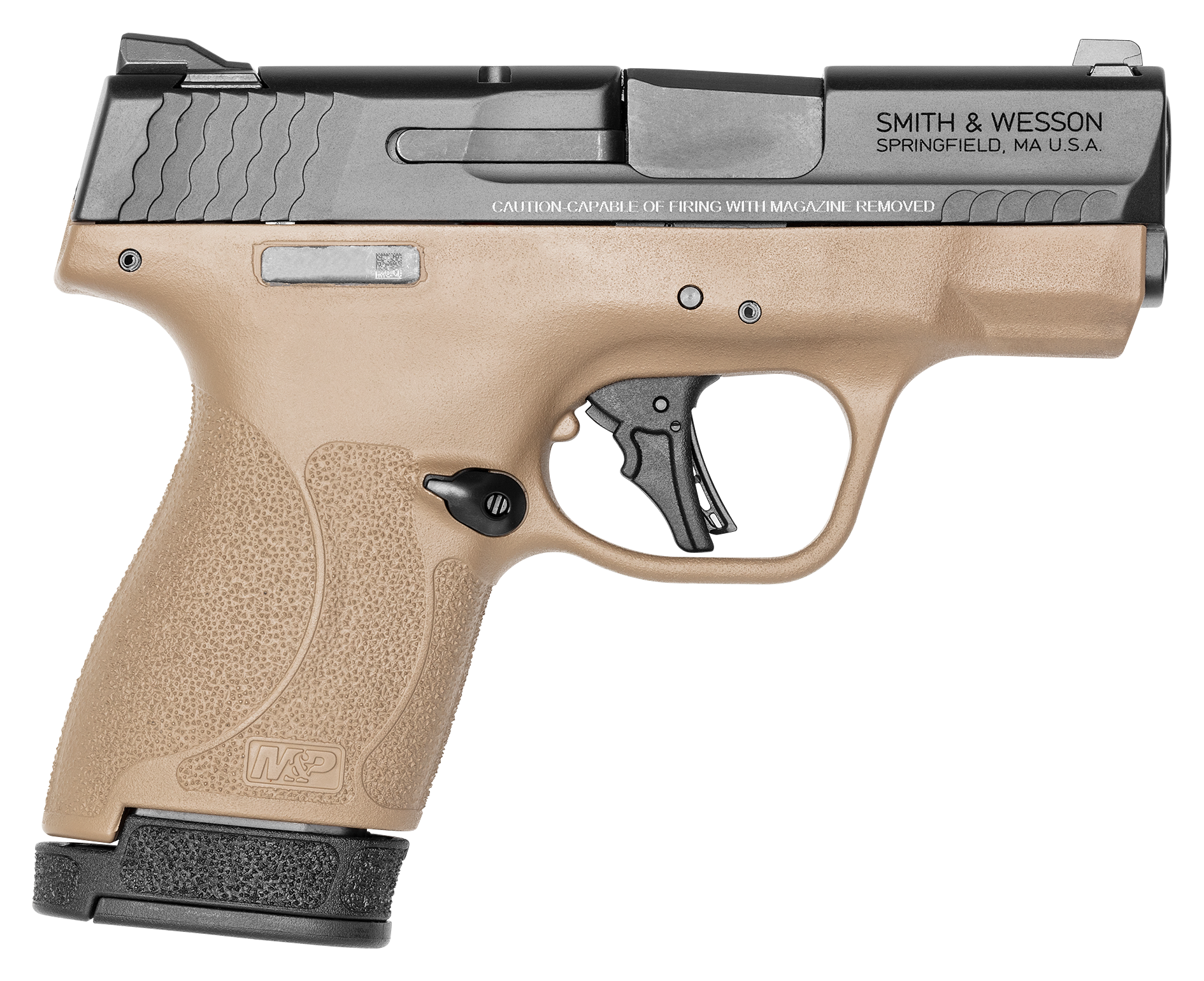 Image of Smith &Wesson M&ampP Shield Plus Semi-Auto Pistol with Manual Thumb Safety - 9mm - Magpul FDE Cerakote