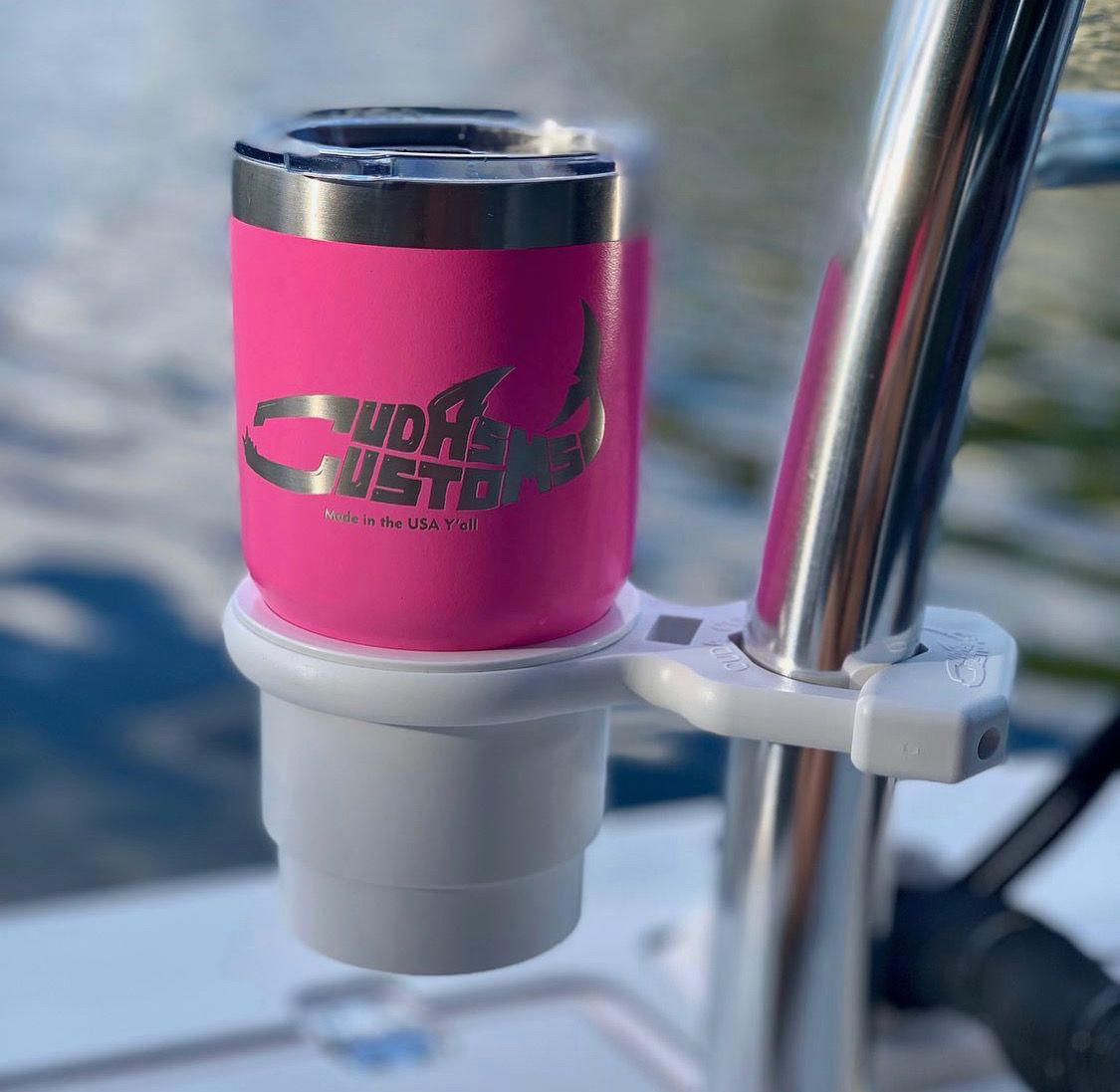 Cudas Customs Marine Boat Cup Holder - White - Fits 1-1/2-2