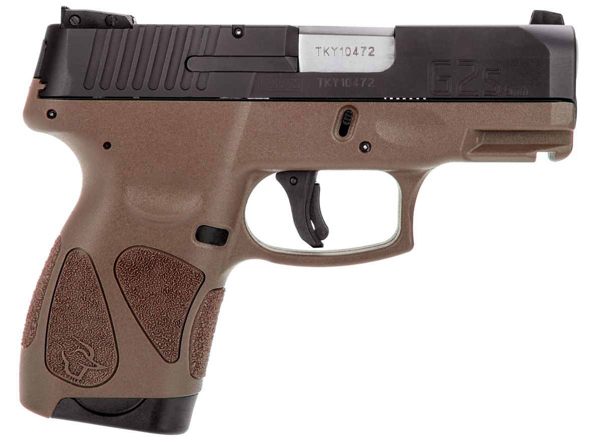 Taurus G2s SemiAuto Pistol with Manual Safety  9mm  BlackCoyote Brown