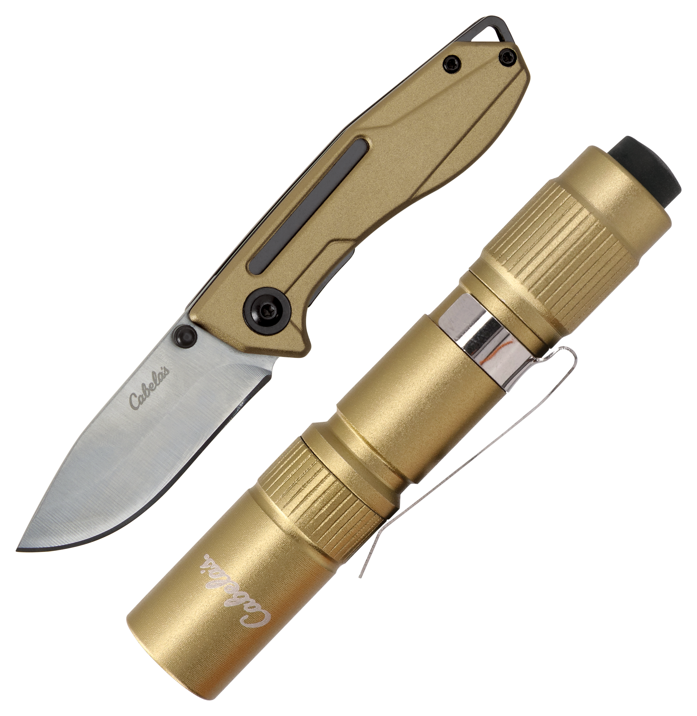 Cabela's Folding Knife and Flashlight Combo with Case - Olive Green - Cabela's