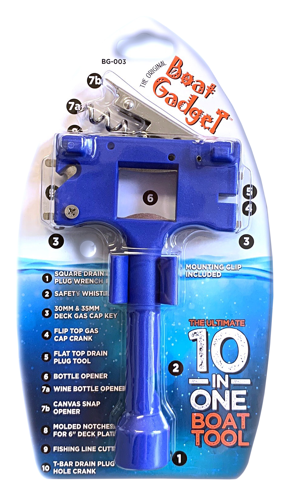 Boat Gadget 10-in-1 Boat Tool - Blue
