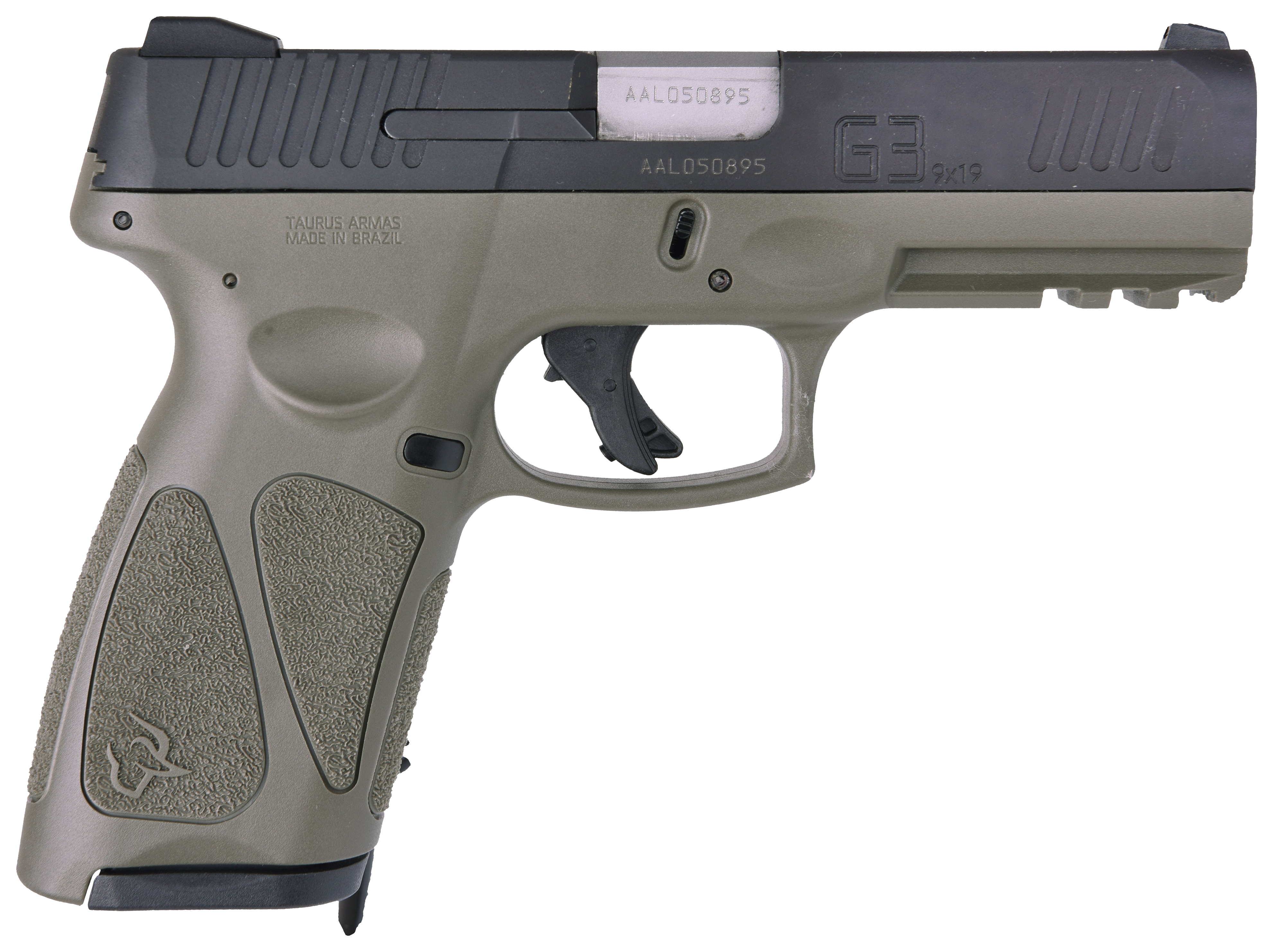 Taurus G3 Full Size SemiAuto Pistol  Matte Black  OD Green  17  1