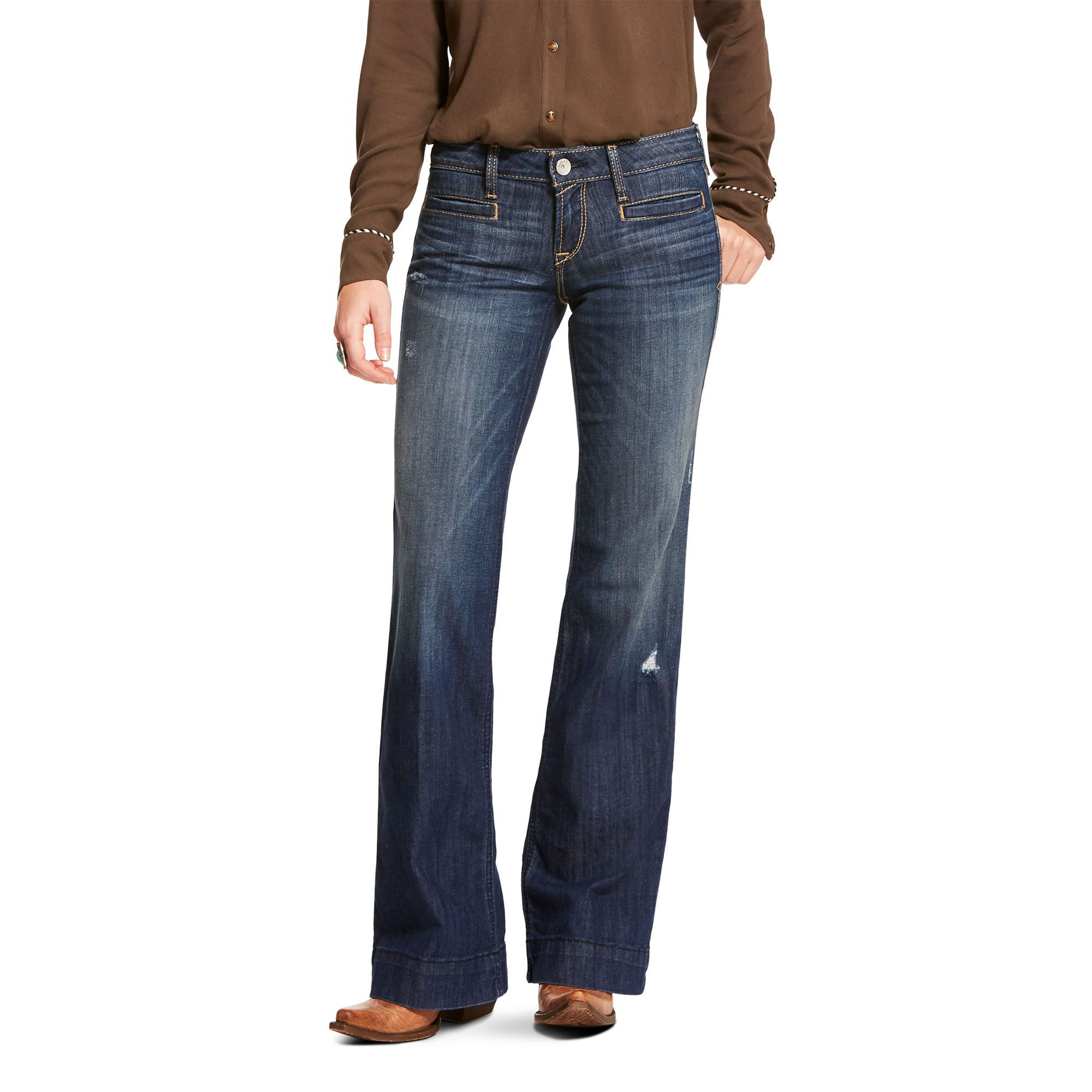 Ariat Ariat Mid-Rise Trouser Jeans for Ladies - Blue - $84.95 at Cabela's Program