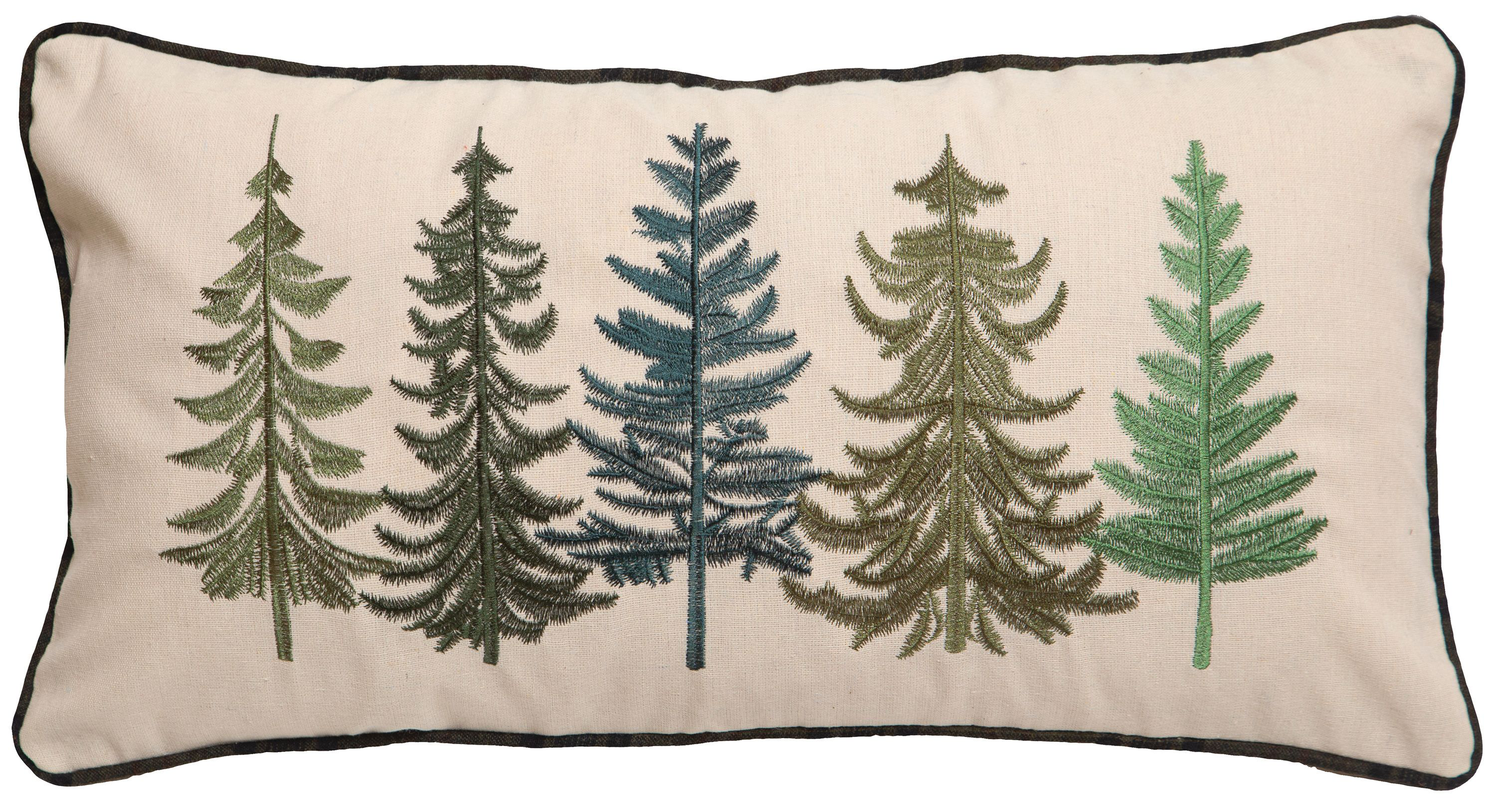 Carstens Row of Pine Trees Rectangular Decorative Pillow