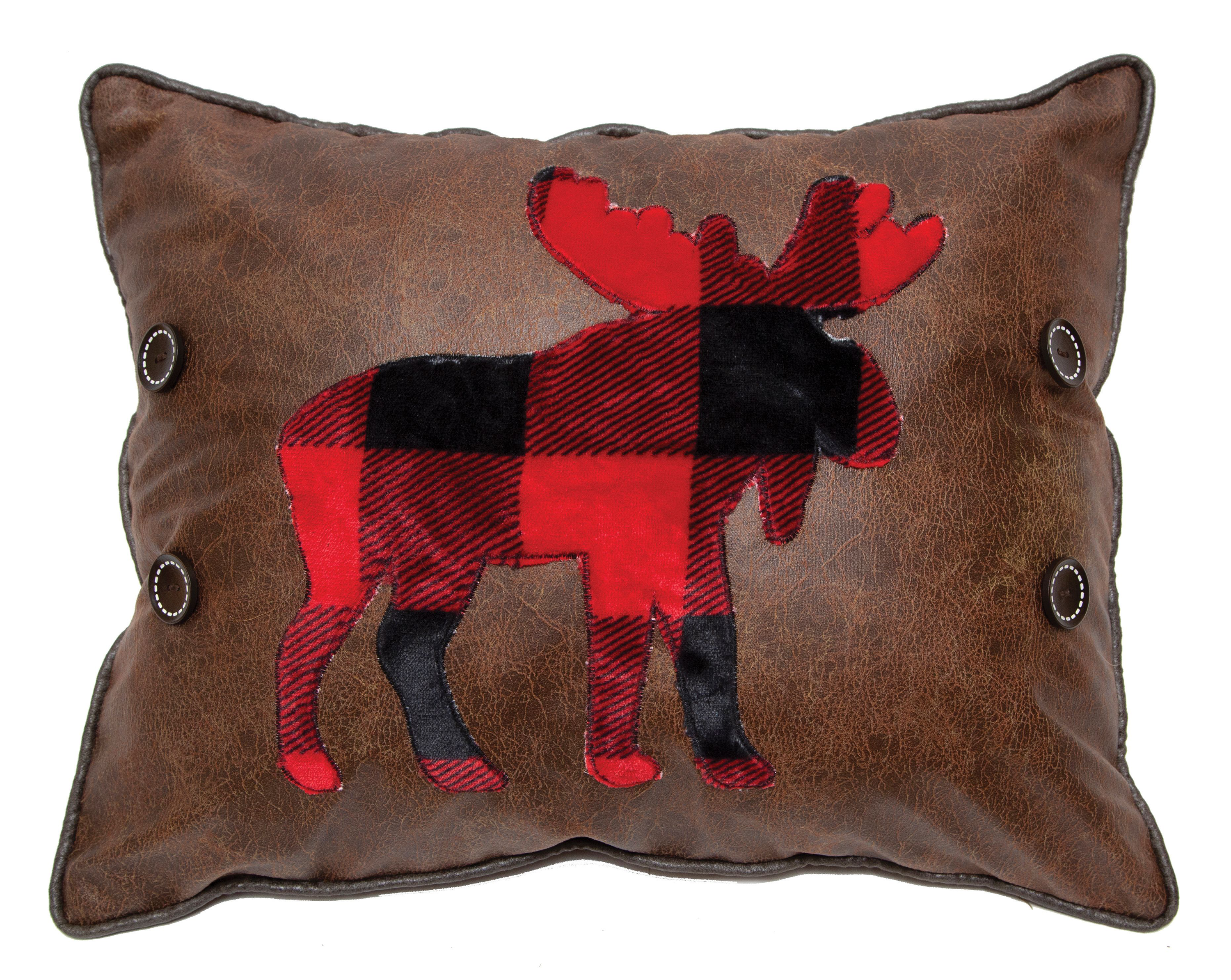 Carstens Inc. Lumberjack Moose Decorative Accent Pillow