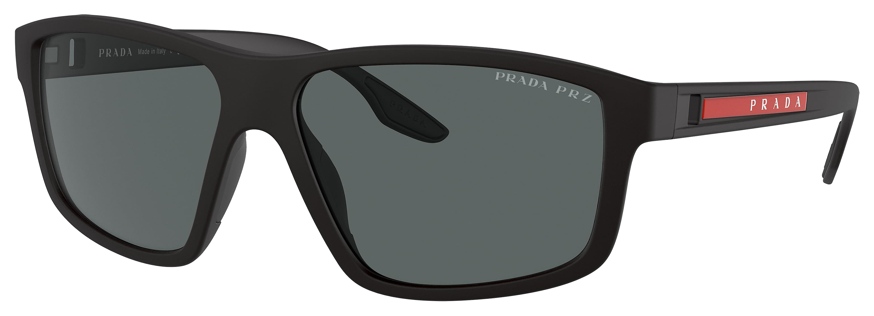 Prada Linea Rossa PS 02XS Polarized Sunglasses - Black Rubber/Dark Gray - X