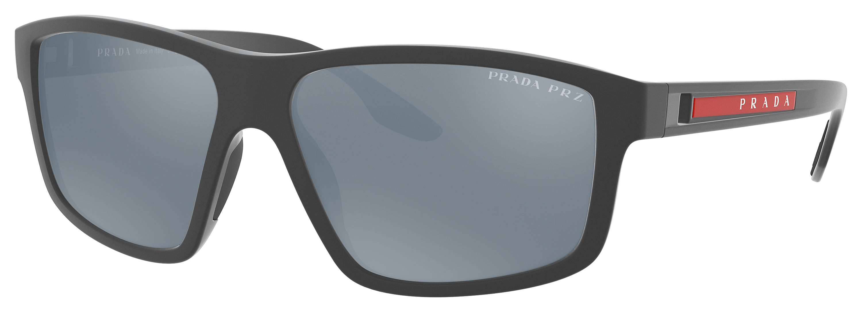 Prada Linea Rossa PS 02XS Polarized Sunglasses - Gray Rubber/Dark Gray Silv