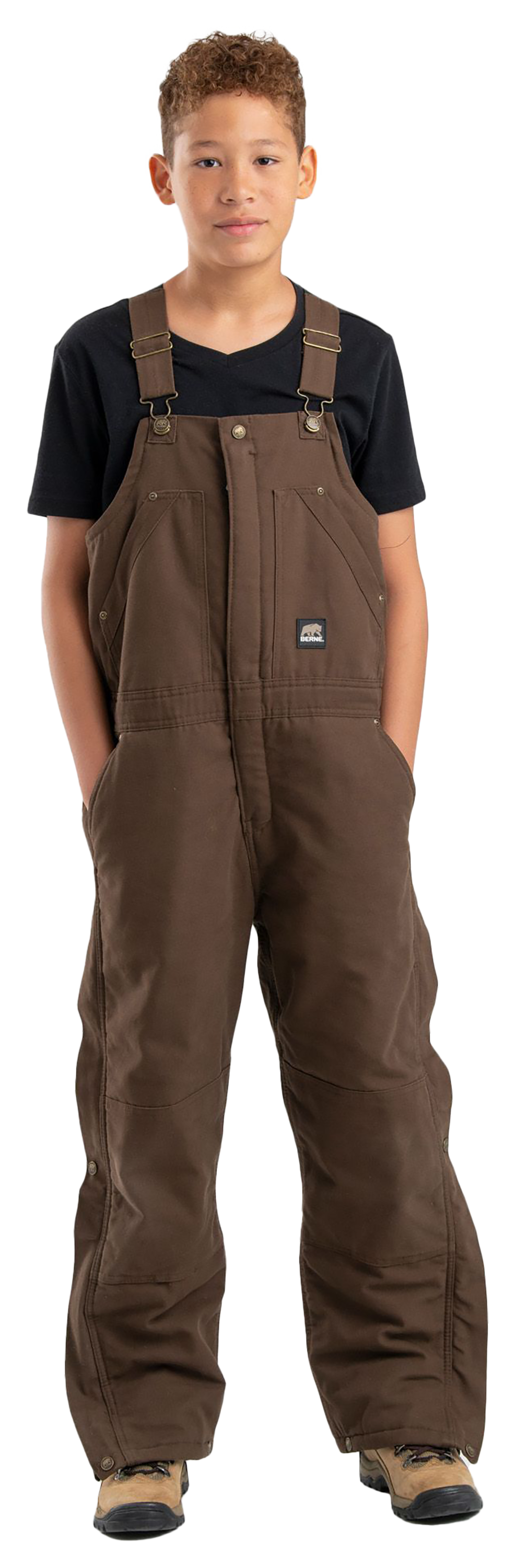 Berne Softstone Insulated Bibs for Kids - Bark - SR