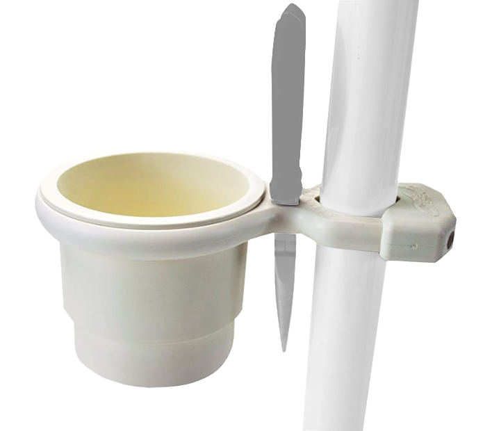 Cudas Customs Marine Boat Cup Holder - White - Fits 3/4-1-1/4