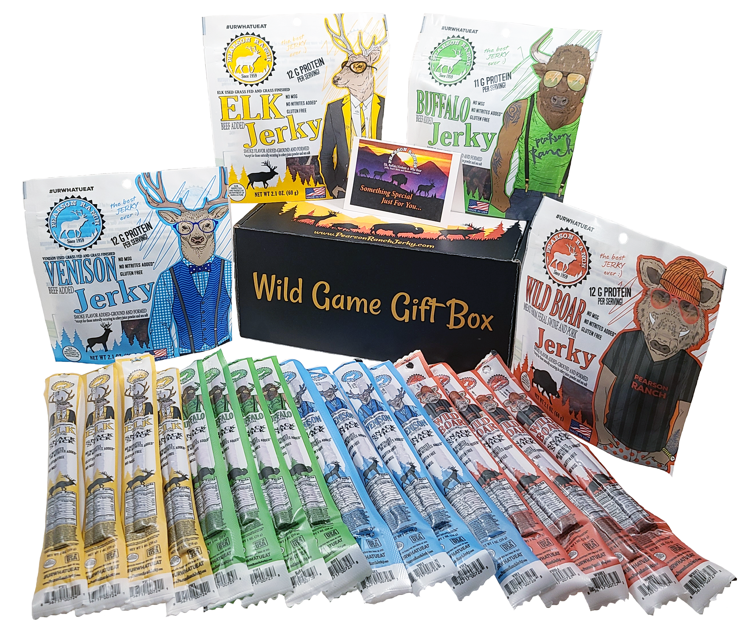 Pearson Ranch Snack Stick and Jerky 20-Piece Wild Game Gift Box