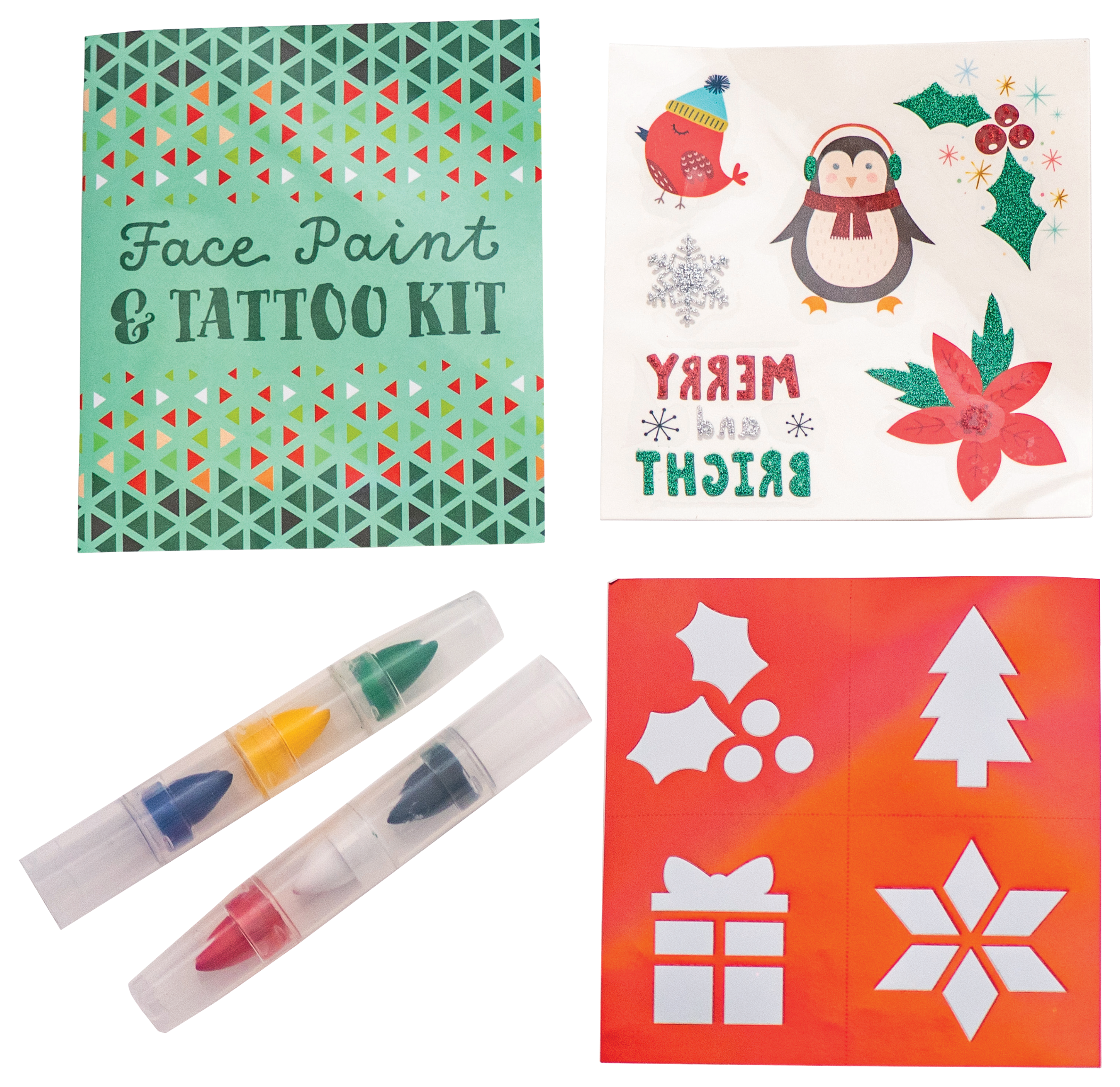 Fubbles Holiday Face Paint and Tattoo Mini Kit