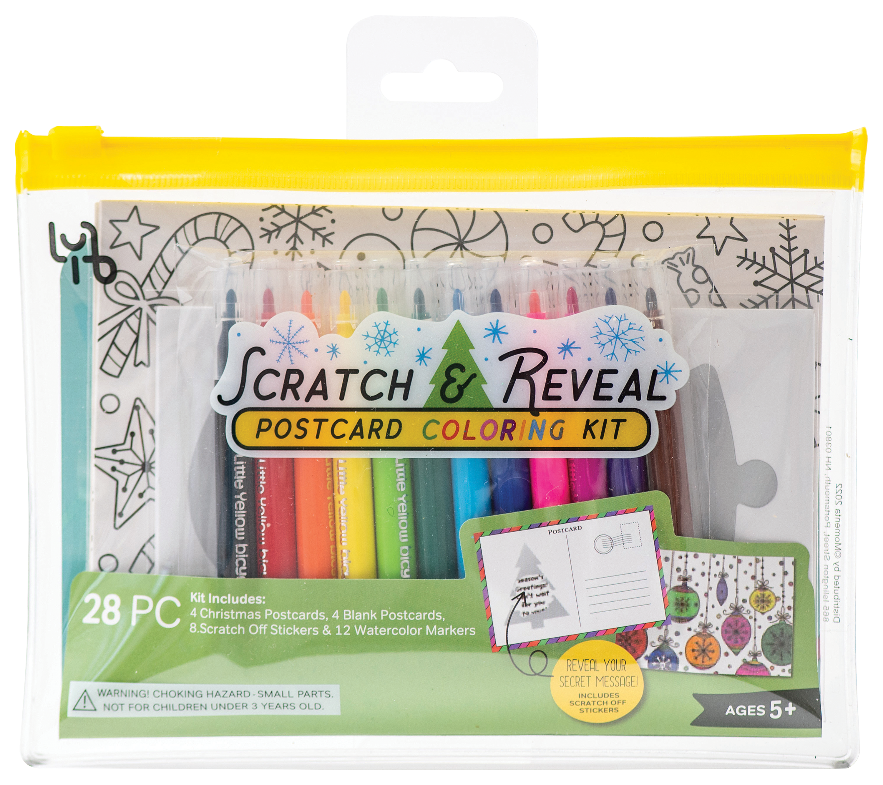 Fubbles Scratch &Reveal Postcard Coloring Mini Kit