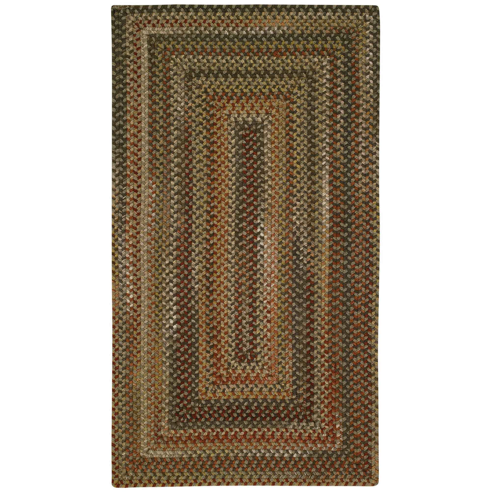 Image of Capel Manchester Wool-Blend Concentric Rectangle Area Rug - Brown Hues - 27″ x 4'