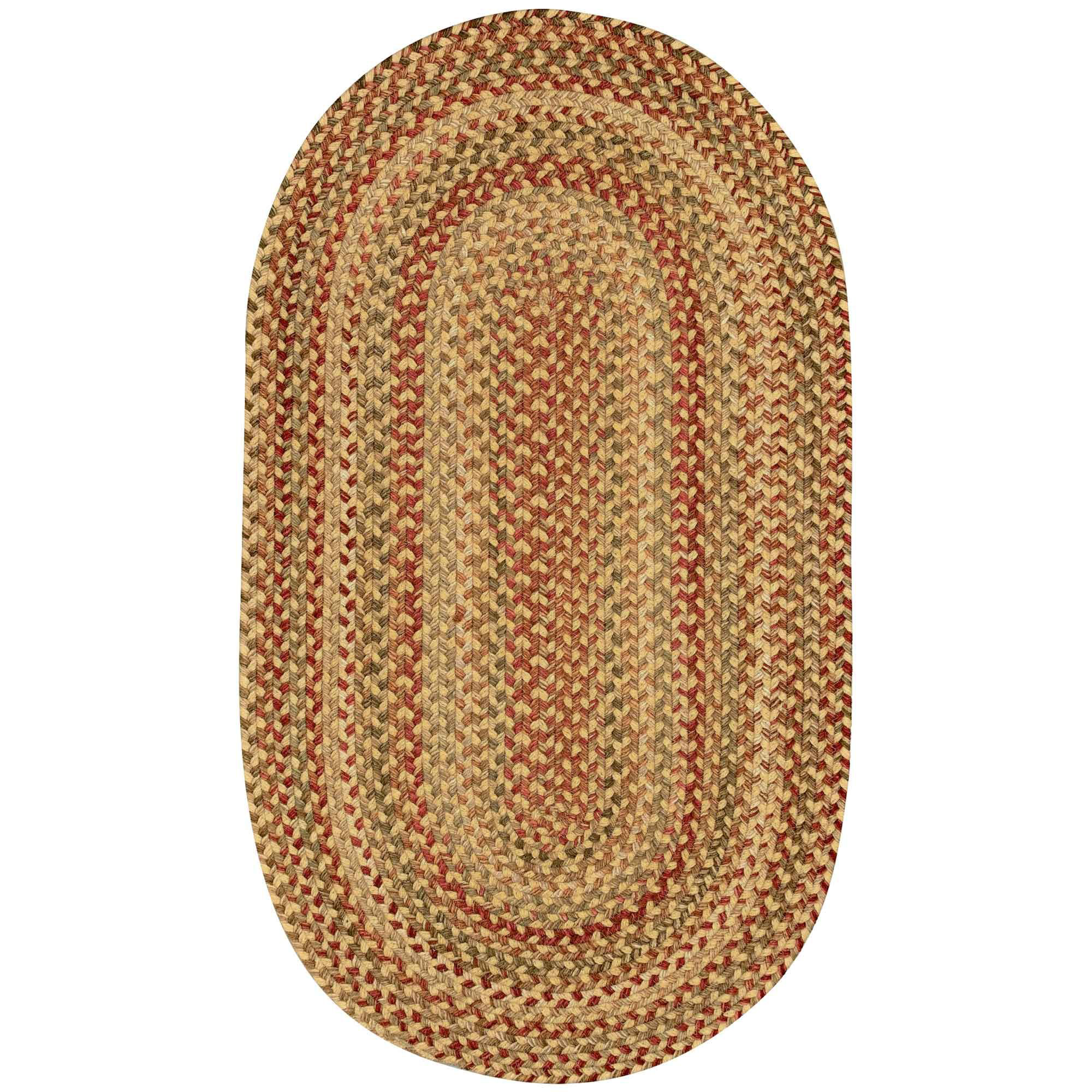 Image of Capel Manchester Wool-Blend Oval Area Rug - Gold Hues - 27″ x 4'