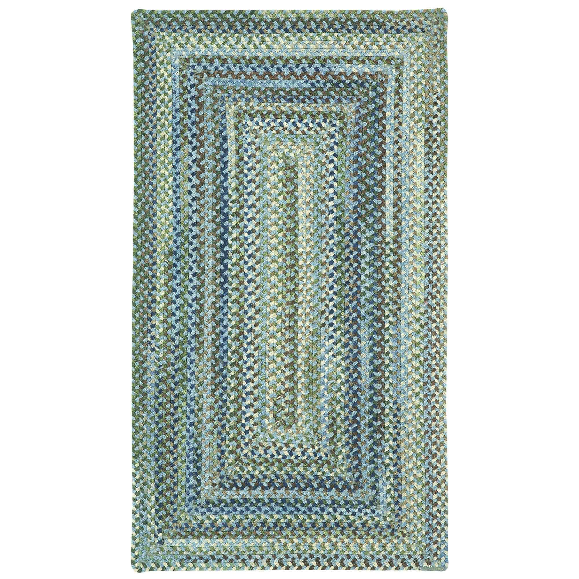 Capel Manchester Wool-Blend Concentric Rectangle Area Rug - Light Blue - 3