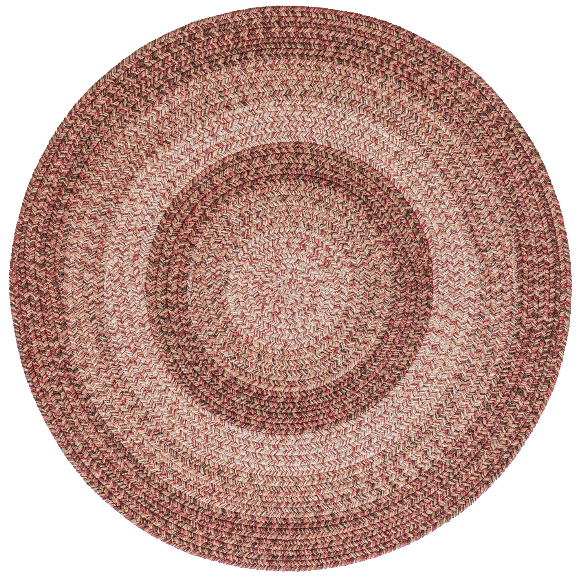 Image of Capel Winthrop Braided Indoor/Outdoor Round Area Rug - Red - 7'6″