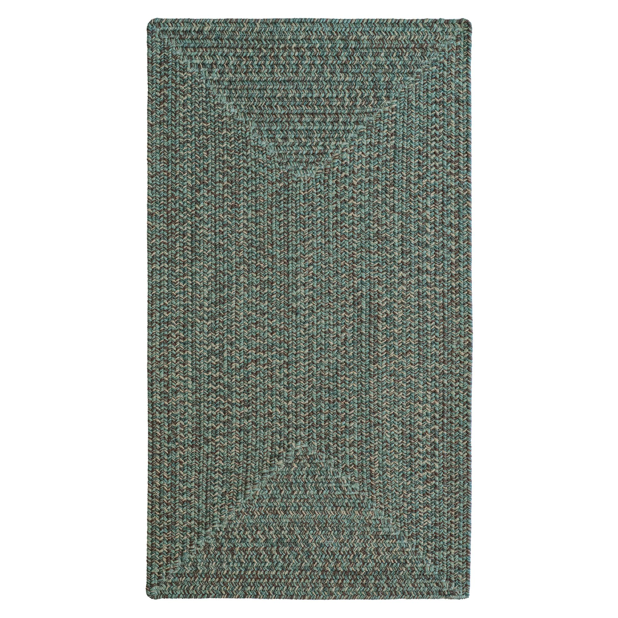 Image of Capel Worcester Indoor/Outdoor Braided Concentric Rectangle Area Rug - Dark Hunter - 27″ x 4'