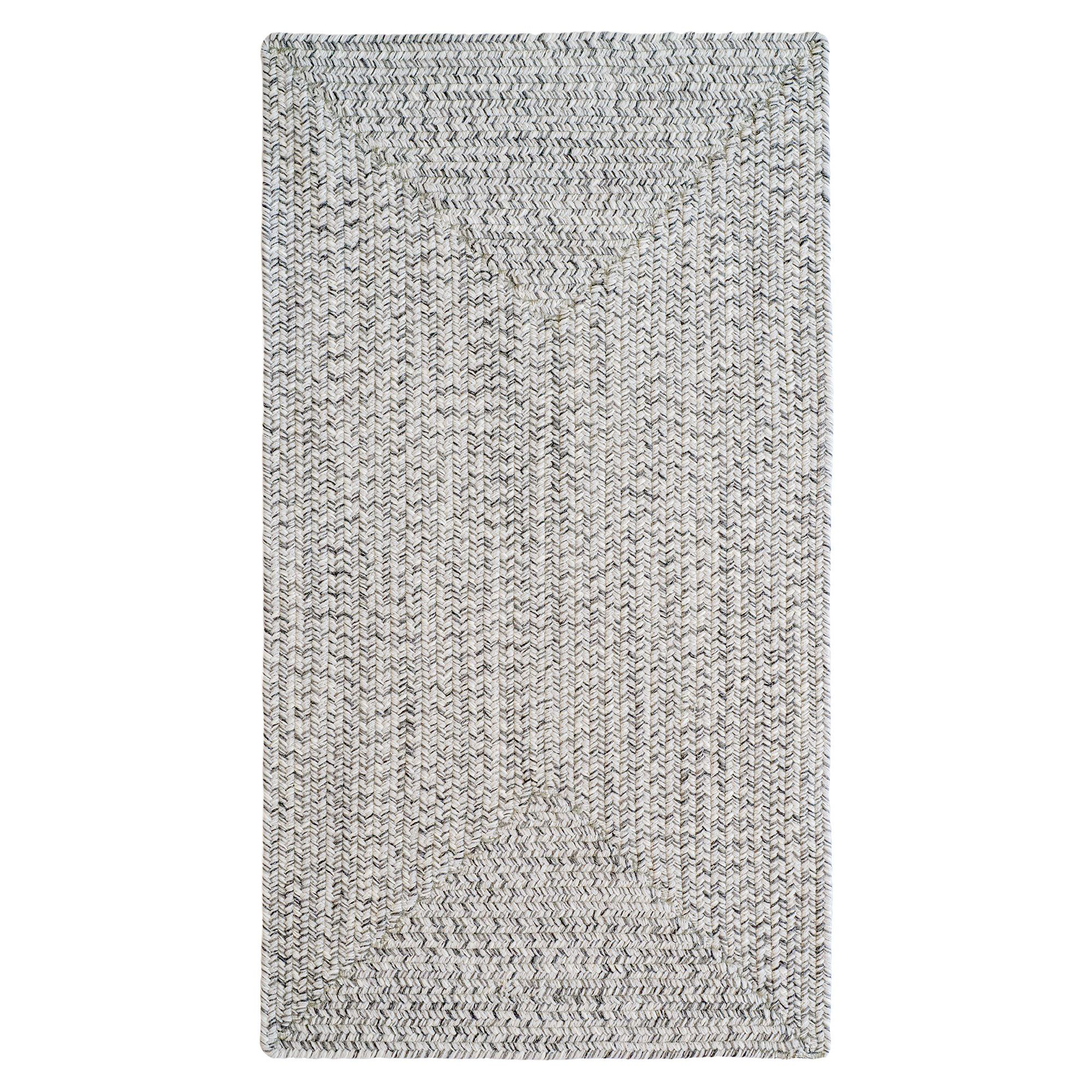 Image of Capel Worcester Indoor/Outdoor Braided Concentric Rectangle Area Rug - Light Charcoal - 27″ x 4'