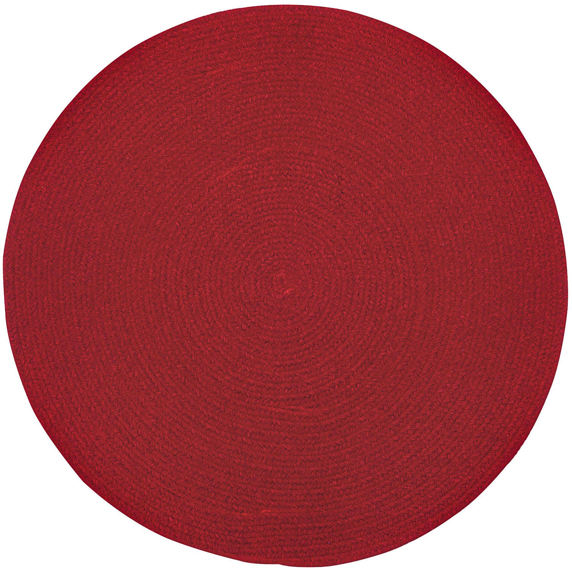 Image of Capel Manteo Wool-Blend Round Area Rug - 7'6″ - Dark Red