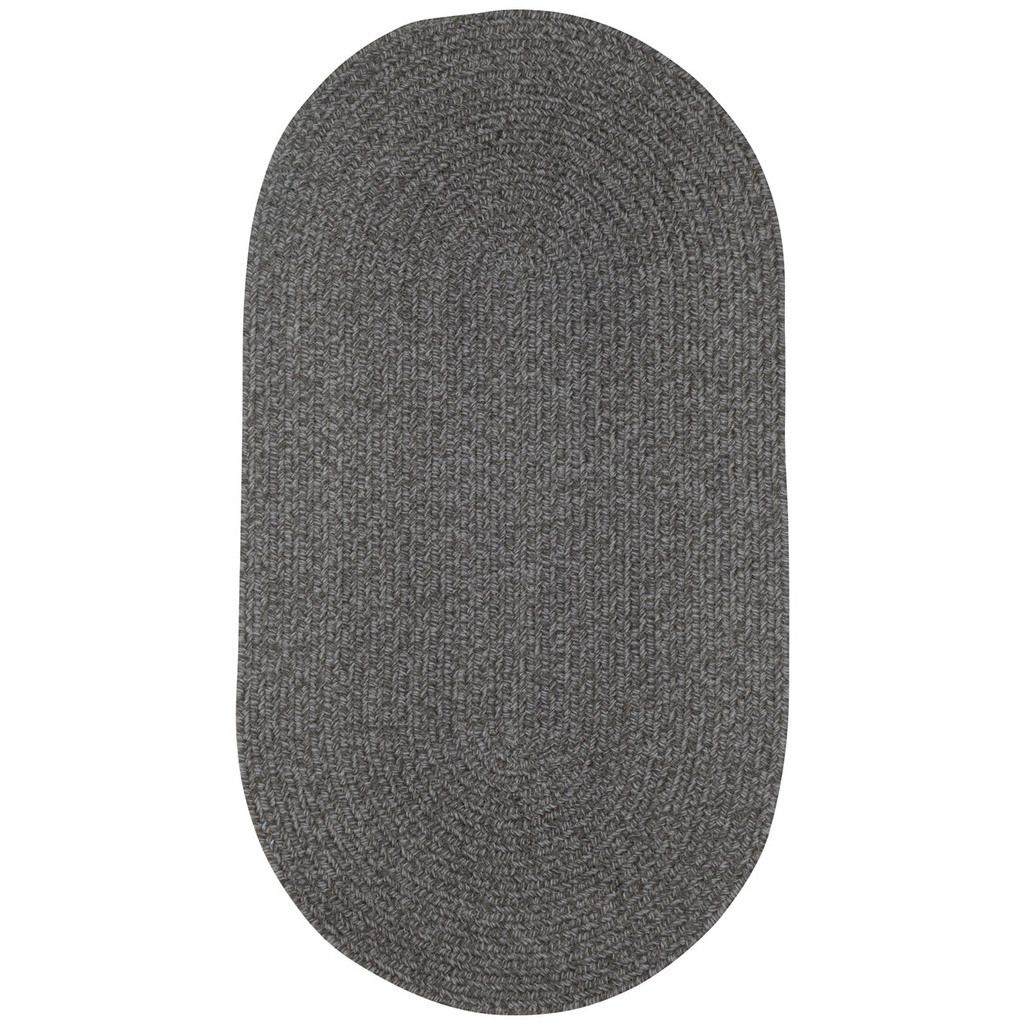 Image of Capel Manteo Wool-Blend Oval Area Rug - Smoke - 27″ x 4'