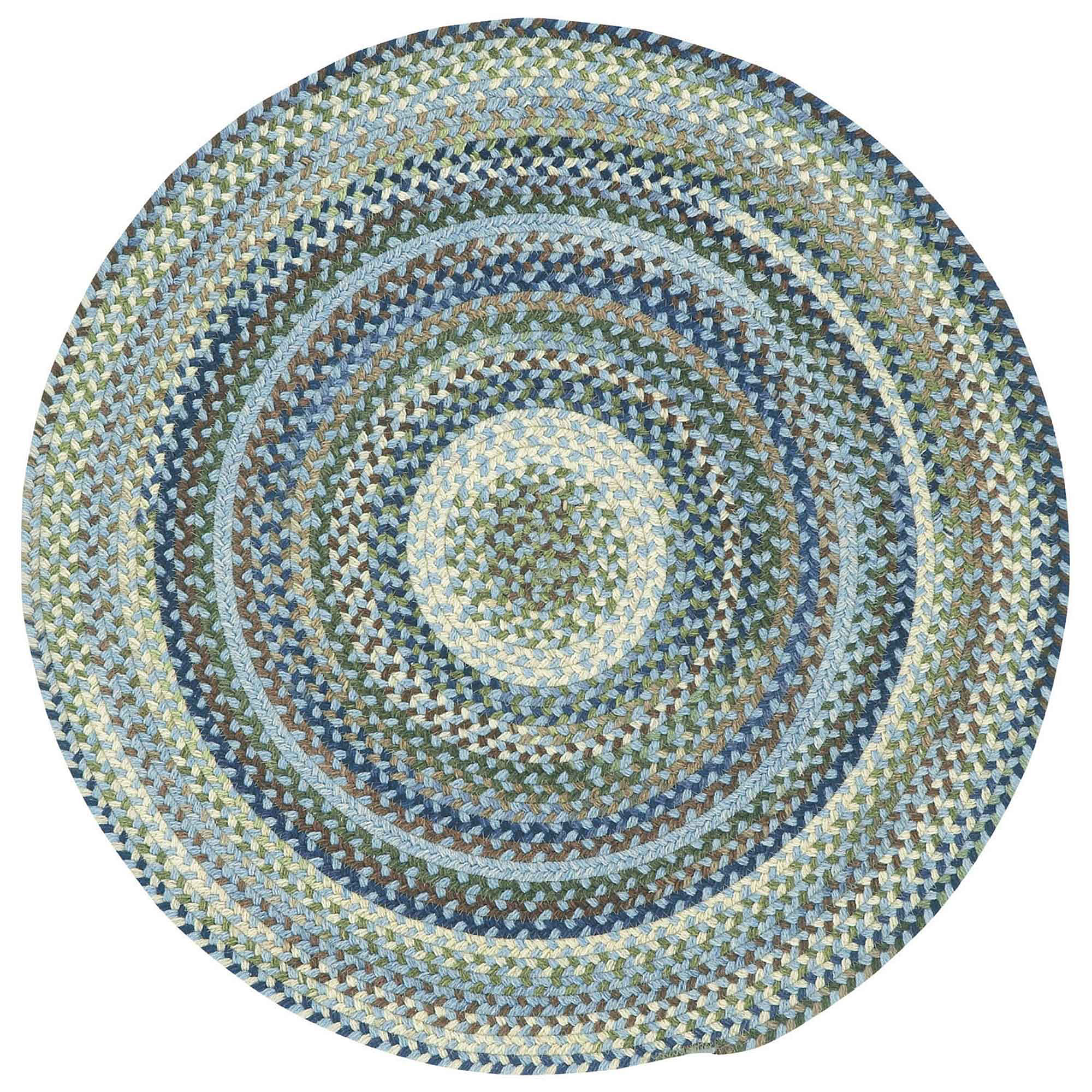 Image of Capel Manchester Wool-Blend Round Area Rug - Light Blue - 5'6″