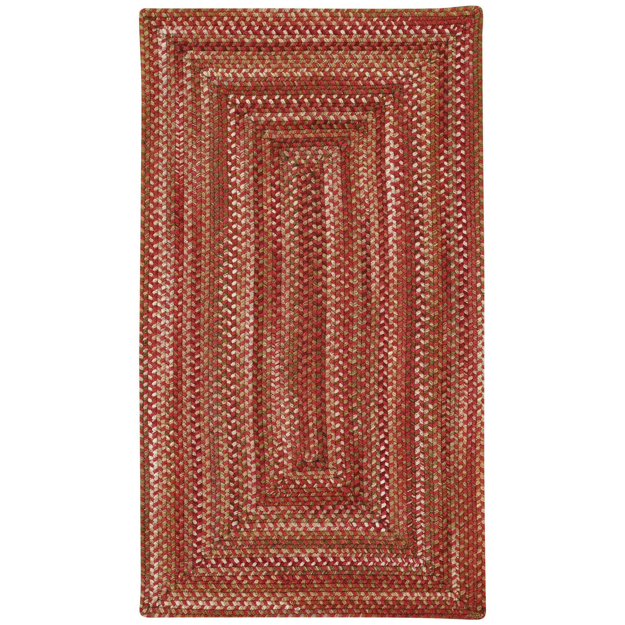 Image of Capel Manchester Wool-Blend Concentric Rectangle Area Rug - Redwood - 27″ x 4'