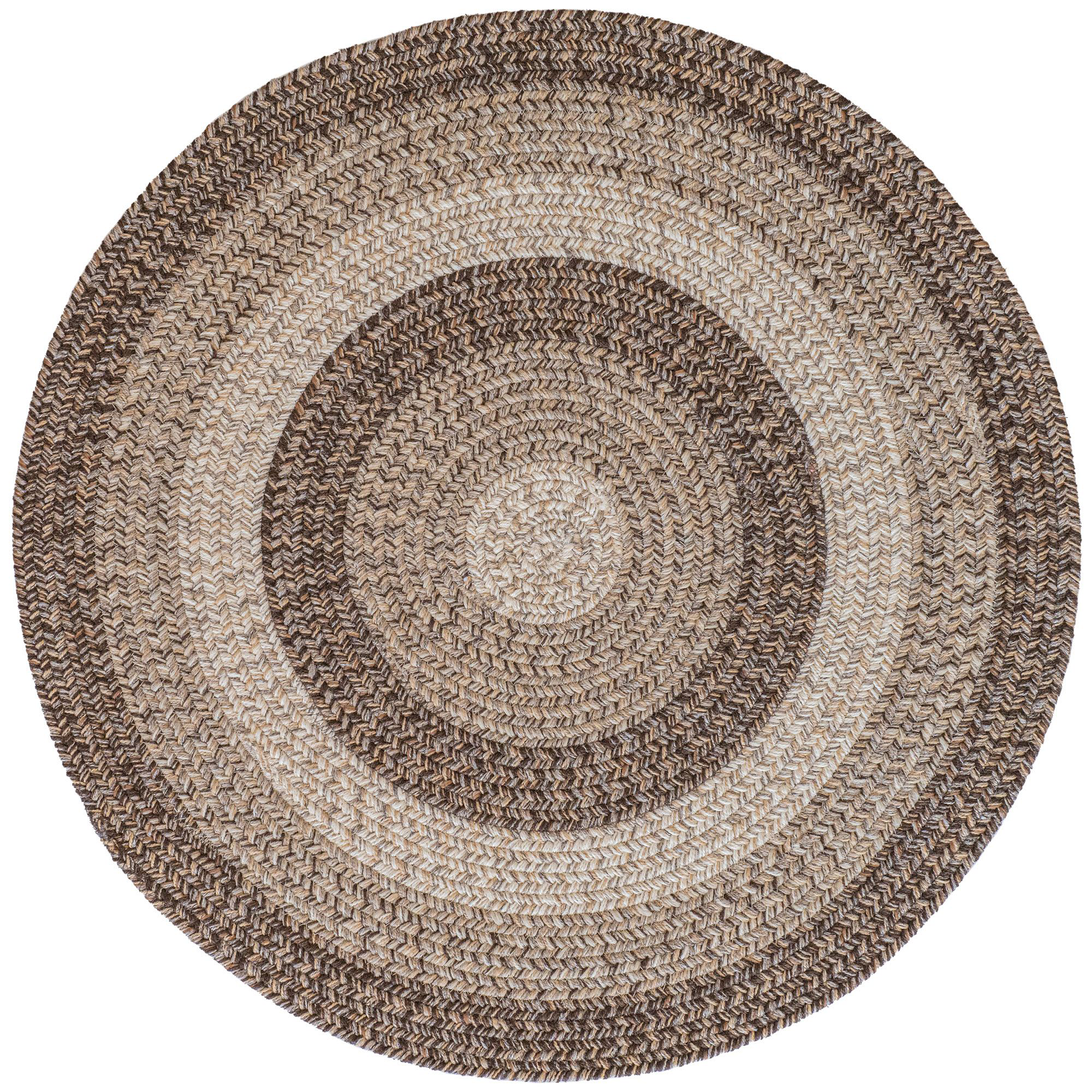 Image of Capel Winthrop Braided Indoor/Outdoor Round Area Rug - Brown - 36″