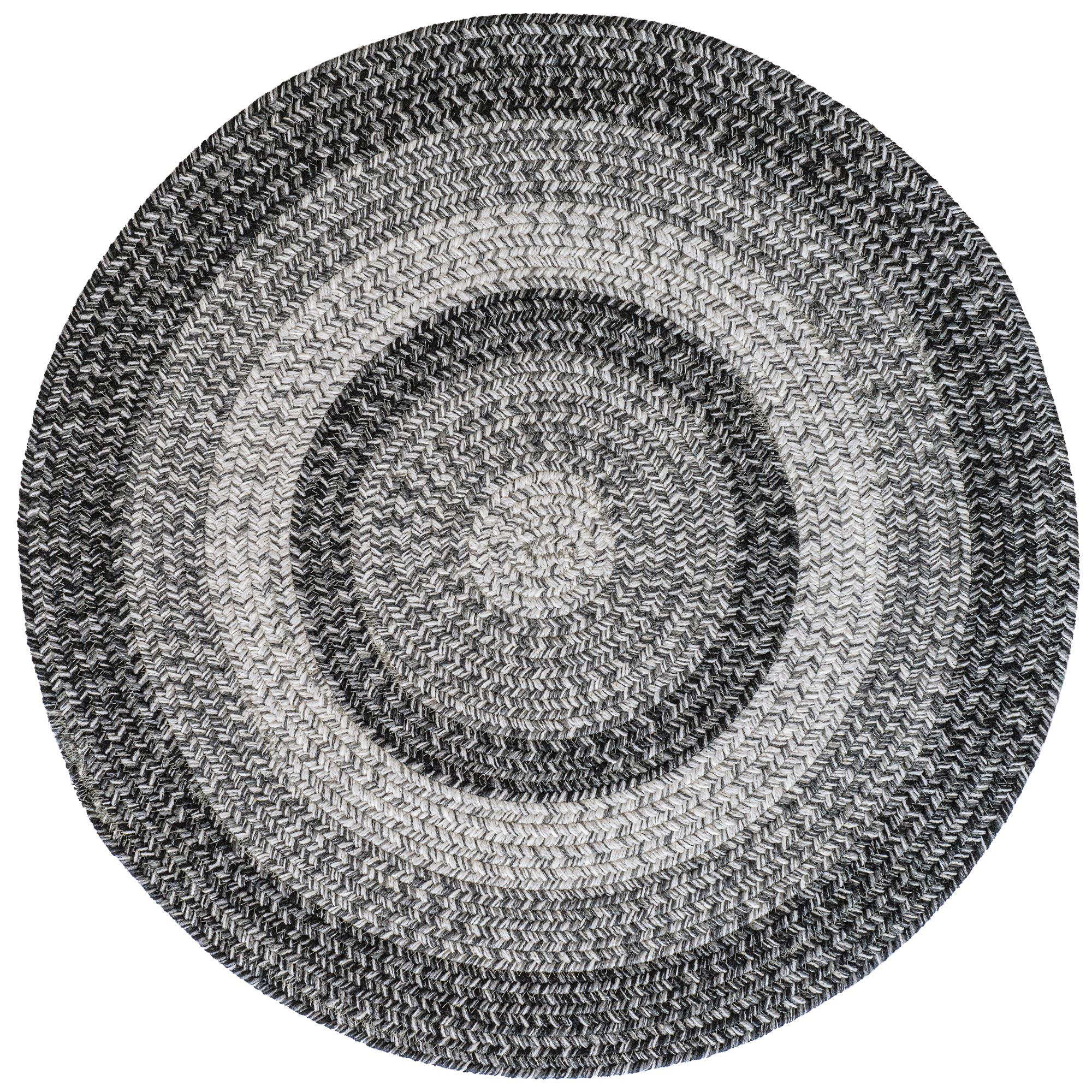 Image of Capel Winthrop Braided Indoor/Outdoor Round Area Rug - Gray - 7'6″