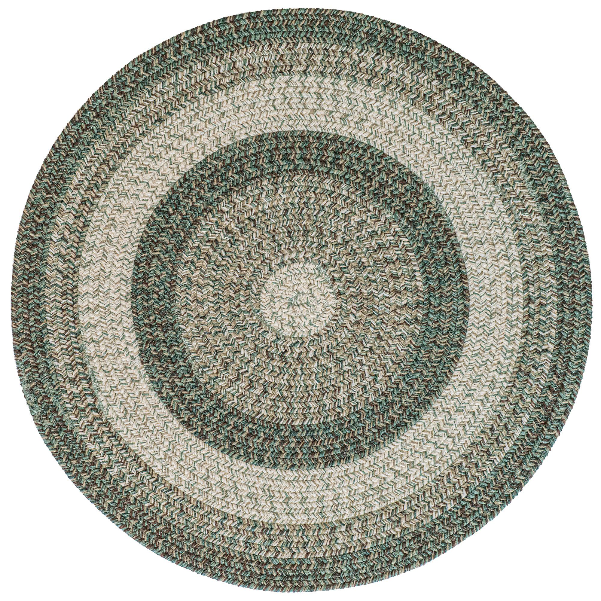 Image of Capel Winthrop Braided Indoor/Outdoor Round Area Rug - Green - 7'6″