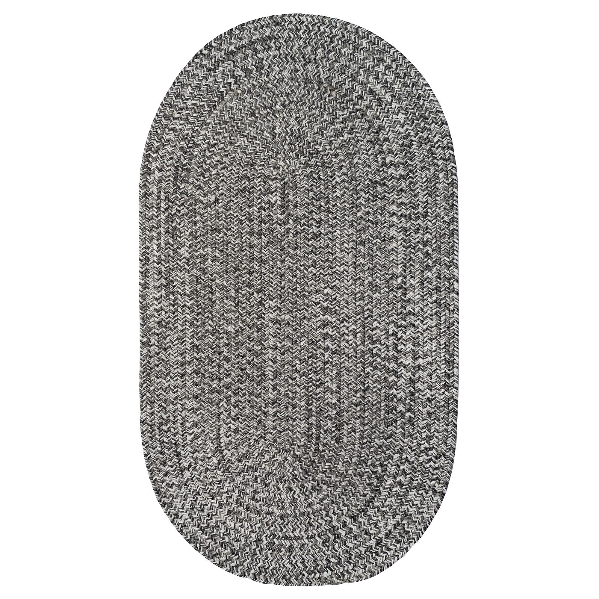 Image of Capel Worcester Indoor/Outdoor Braided Oval Area Rug - Medium Charcoal - 27″ x 4'