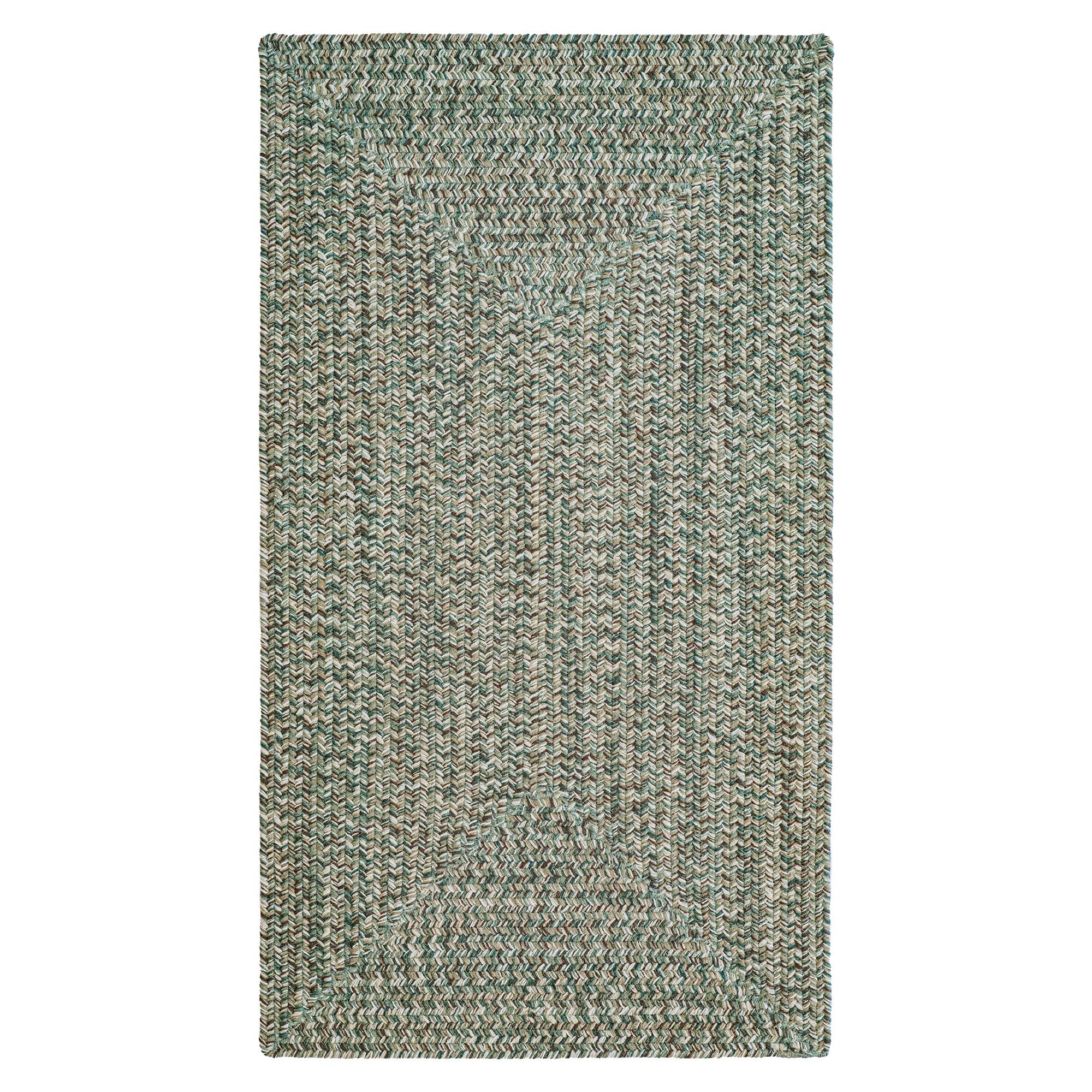 Image of Capel Worcester Indoor/Outdoor Braided Concentric Rectangle Area Rug - Medium Hunter - 27″ x 4'