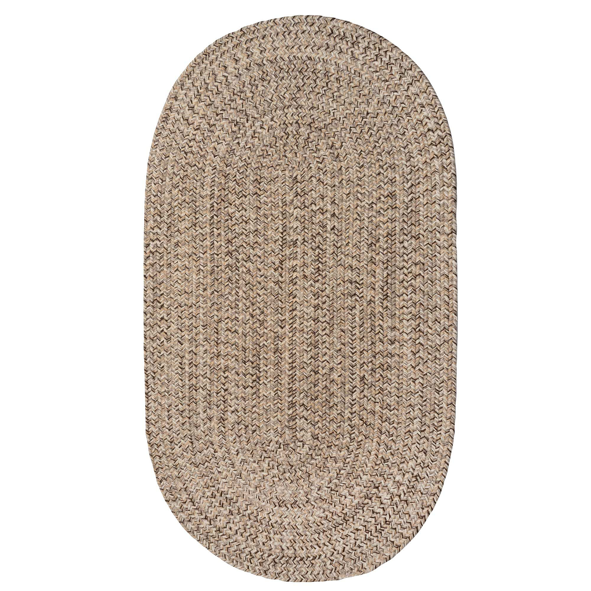 Image of Capel Worcester Indoor/Outdoor Braided Oval Area Rug - Medium Mocha - 27″ x 4'