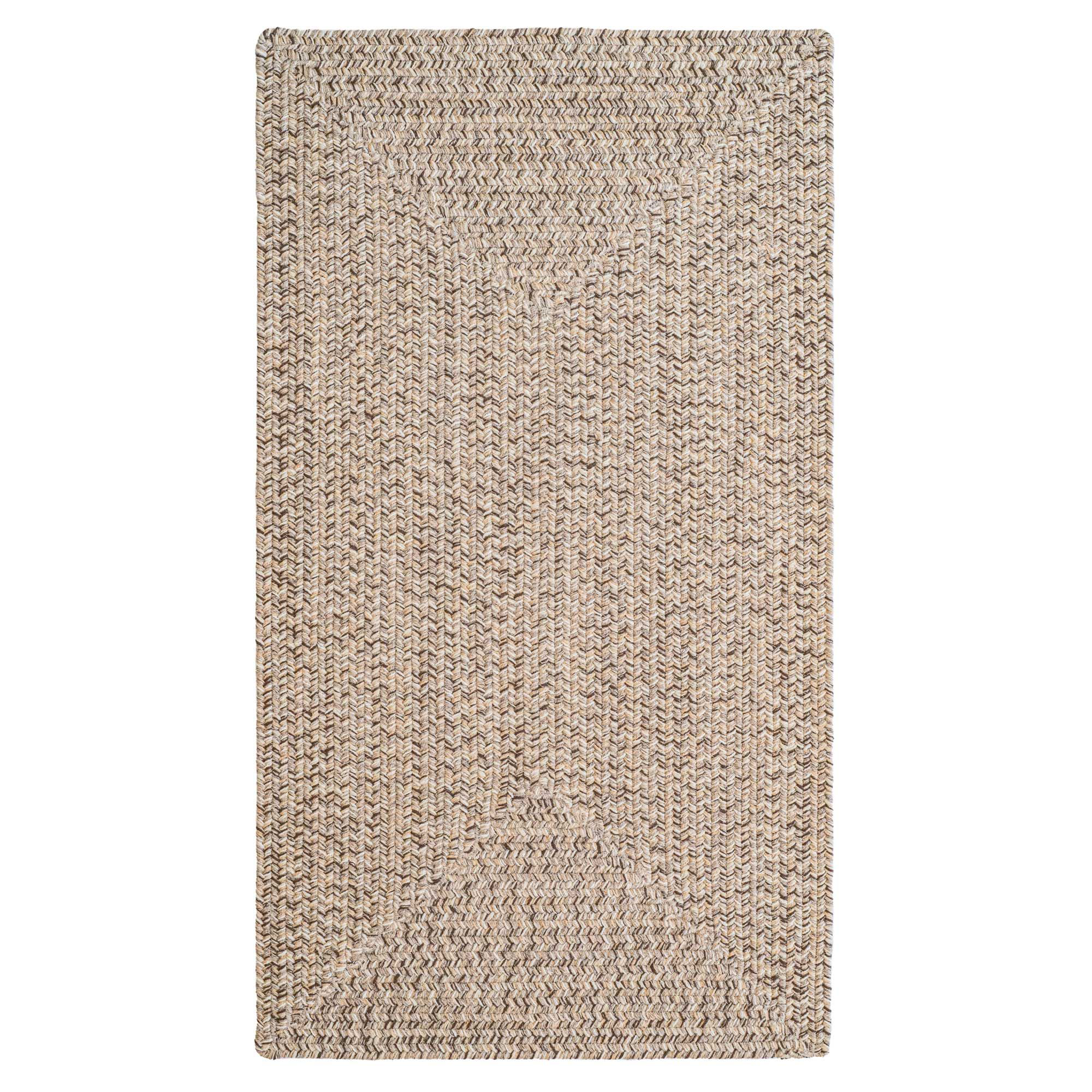 Image of Capel Worcester Indoor/Outdoor Braided Concentric Rectangle Area Rug - Medium Mocha - 27″ x 4'