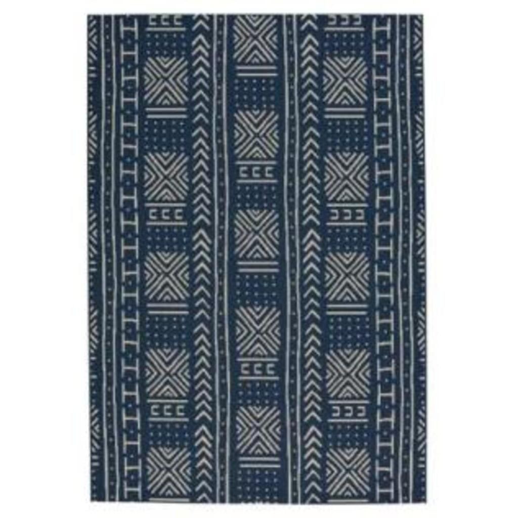 Image of Capel Elsinore Mali Cloth Indoor/Outdoor Rectangle Area Rug - Midnight Blue - 3'11″ x 5'6″