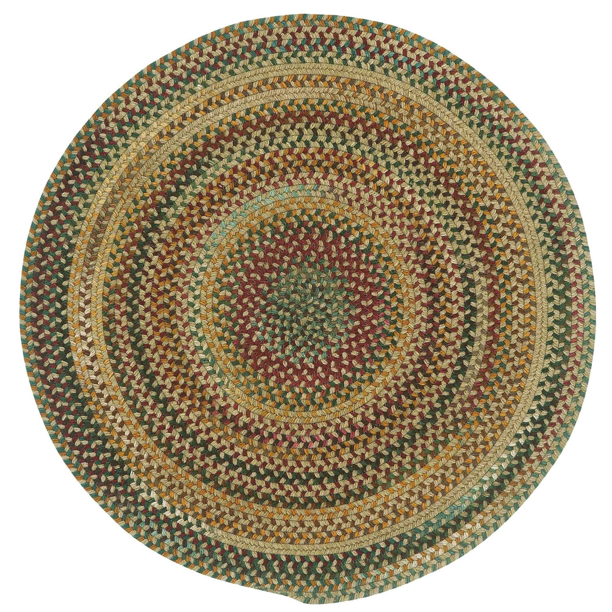 Image of Capel Sherwood Forest Braided Wool-Blend Round Area Rug - Amber - 36″