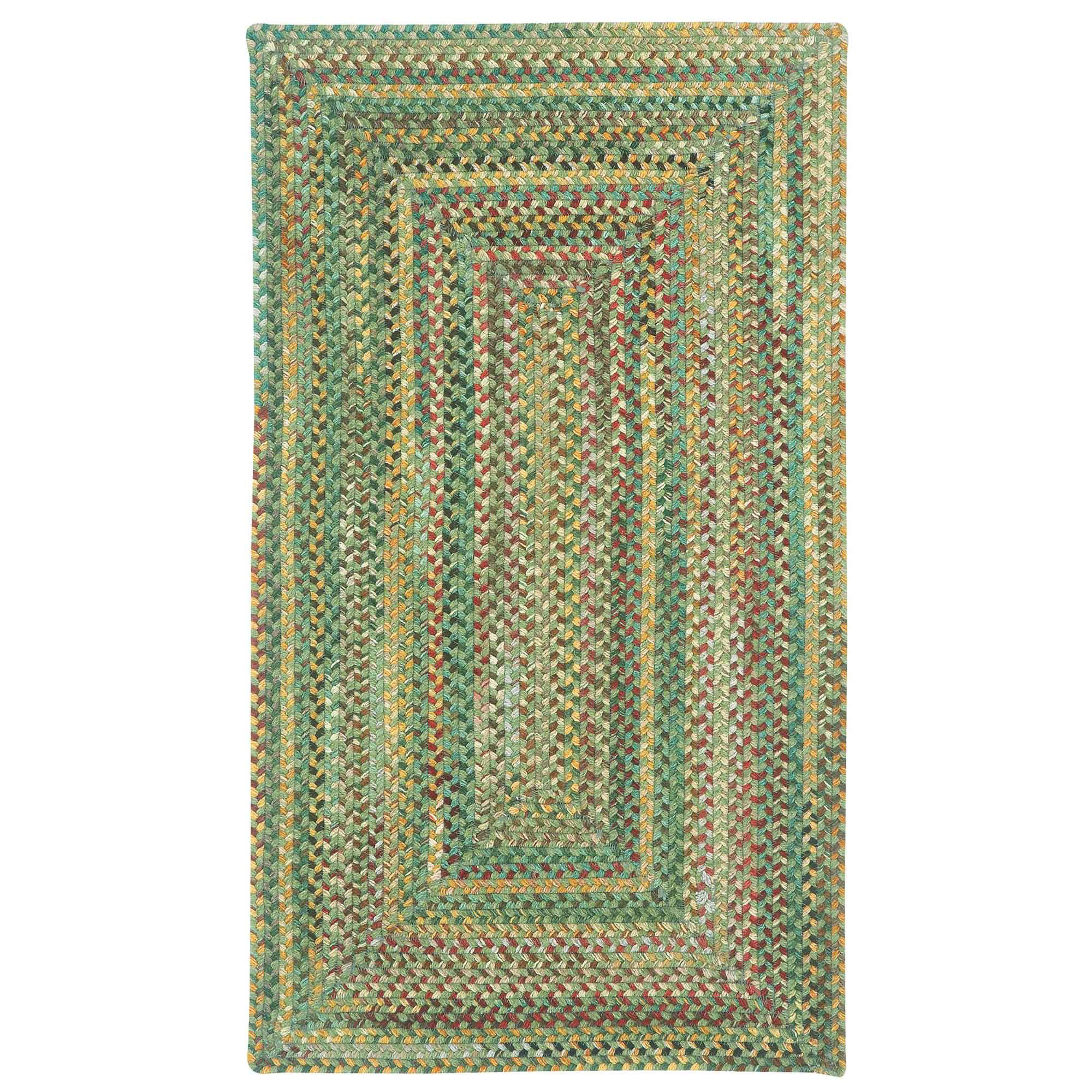 Image of Capel Sherwood Forest Braided Wool-Blend Concentric Rectangle Area Rug - Pine Wood - 27″ x 4'