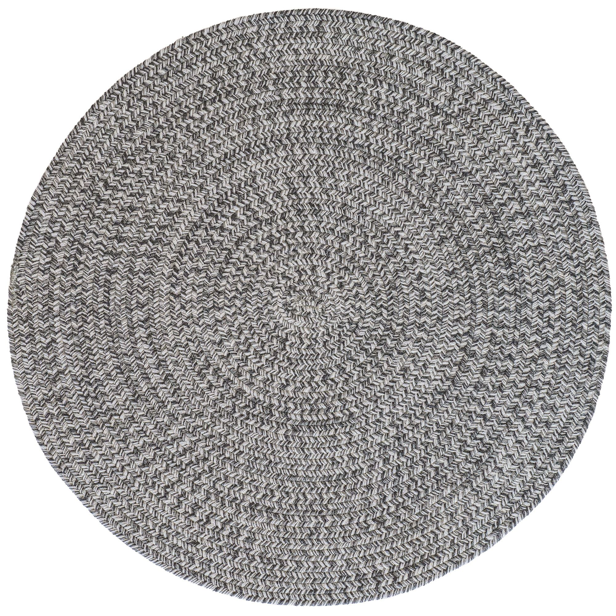 Image of Capel Worcester Indoor/Outdoor Braided Round Area Rug - Medium Charcoal - 36″