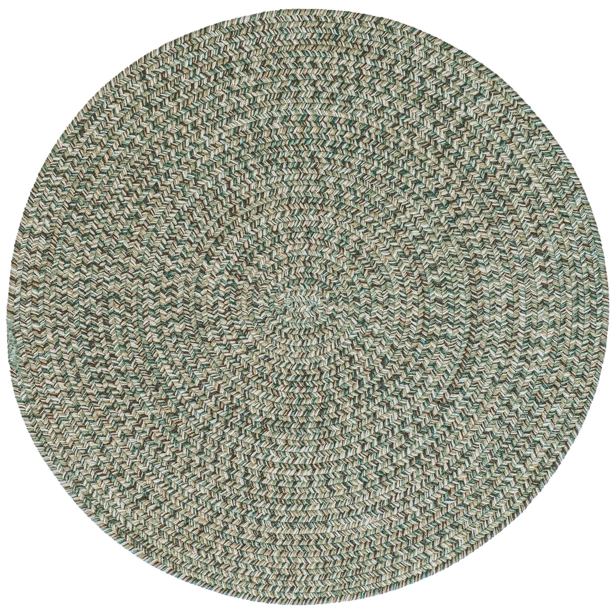 Image of Capel Worcester Indoor/Outdoor Braided Round Area Rug - Medium Hunter - 36″