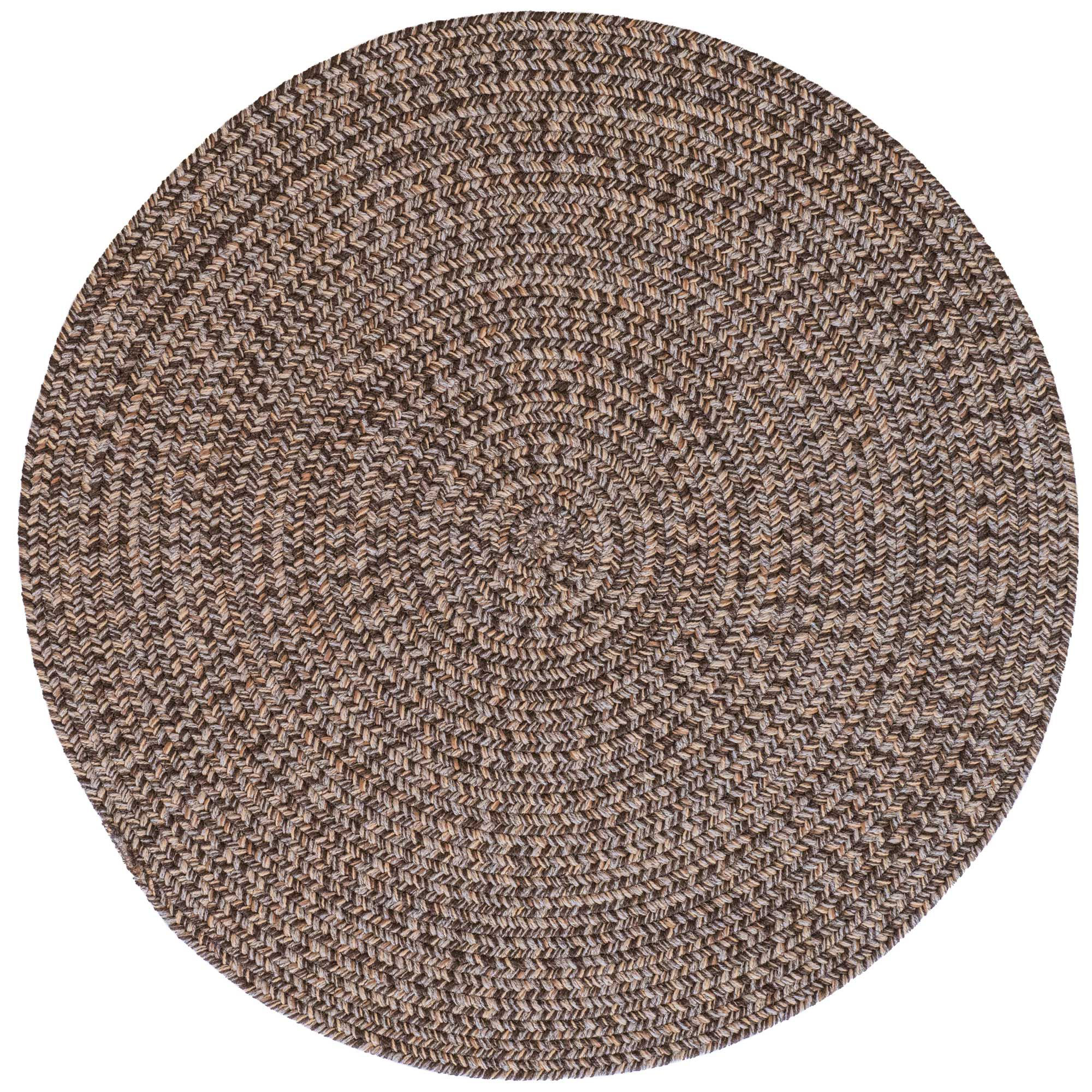 Image of Capel Worcester Indoor/Outdoor Braided Round Area Rug - Dark Mocha - 7'6″