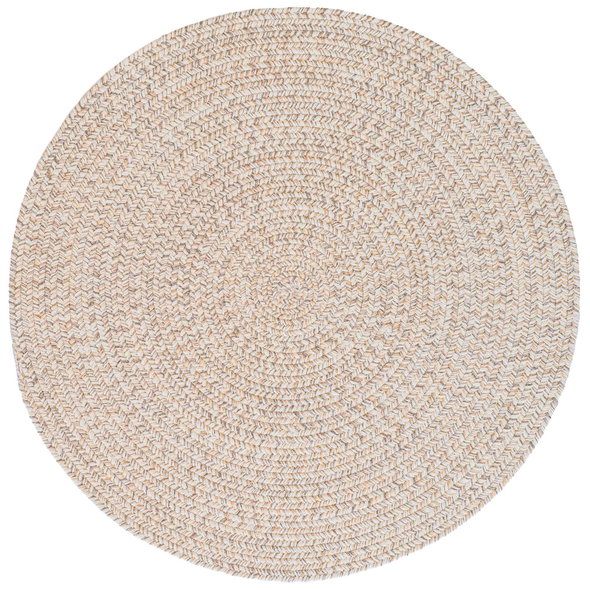 Image of Capel Worcester Indoor/Outdoor Braided Round Area Rug - Light Mocha - 5'6″